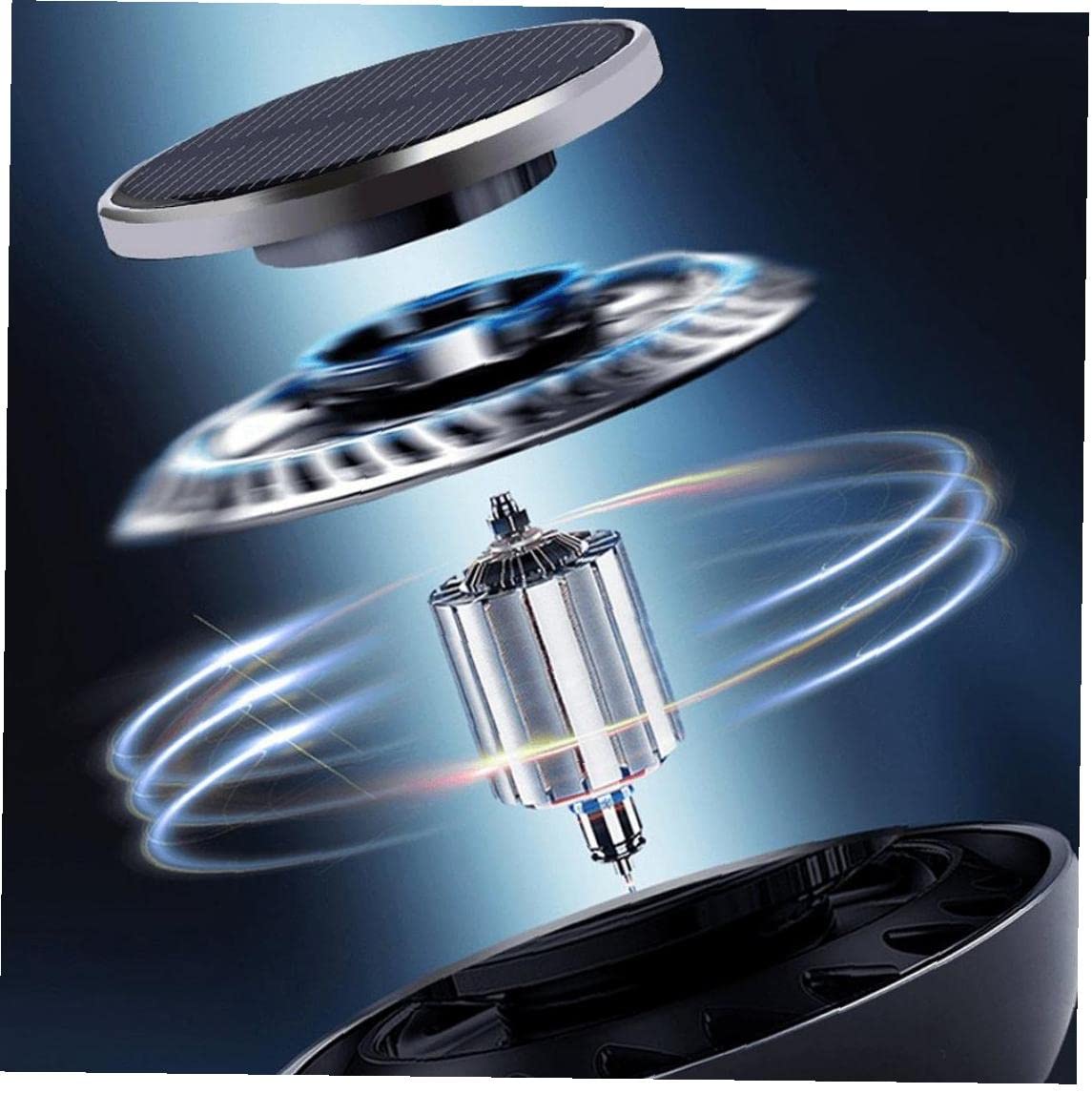 Solar Car Aroma Diffuser - Rotating Essential Oil Fragrance for Car Interior, Black Aromatherapy Air Freshener, Perfect for Commuting, Road Trips, and Office Use