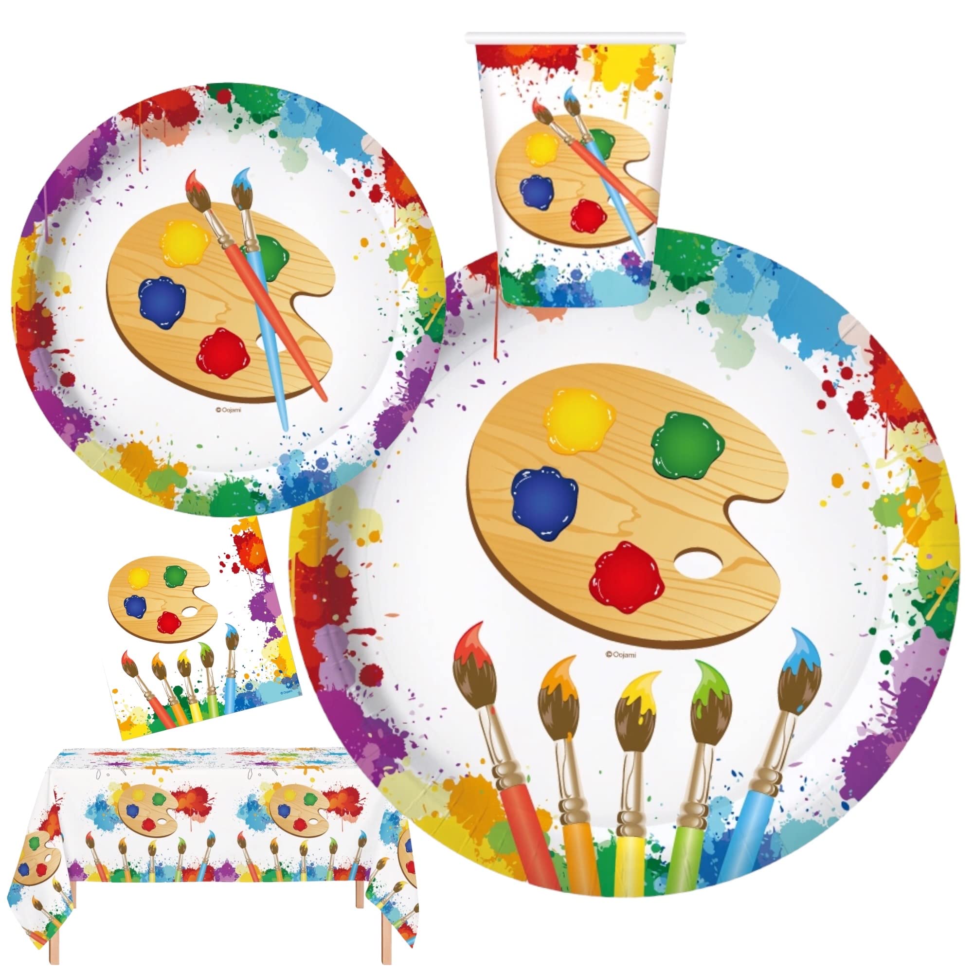 24-Piece Art-Themed Birthday Party Supplies Set - Includes Plates, Napkins & Table Covers - Perfect for Kids Art Party Decorations & Creative Birthday Celebrations