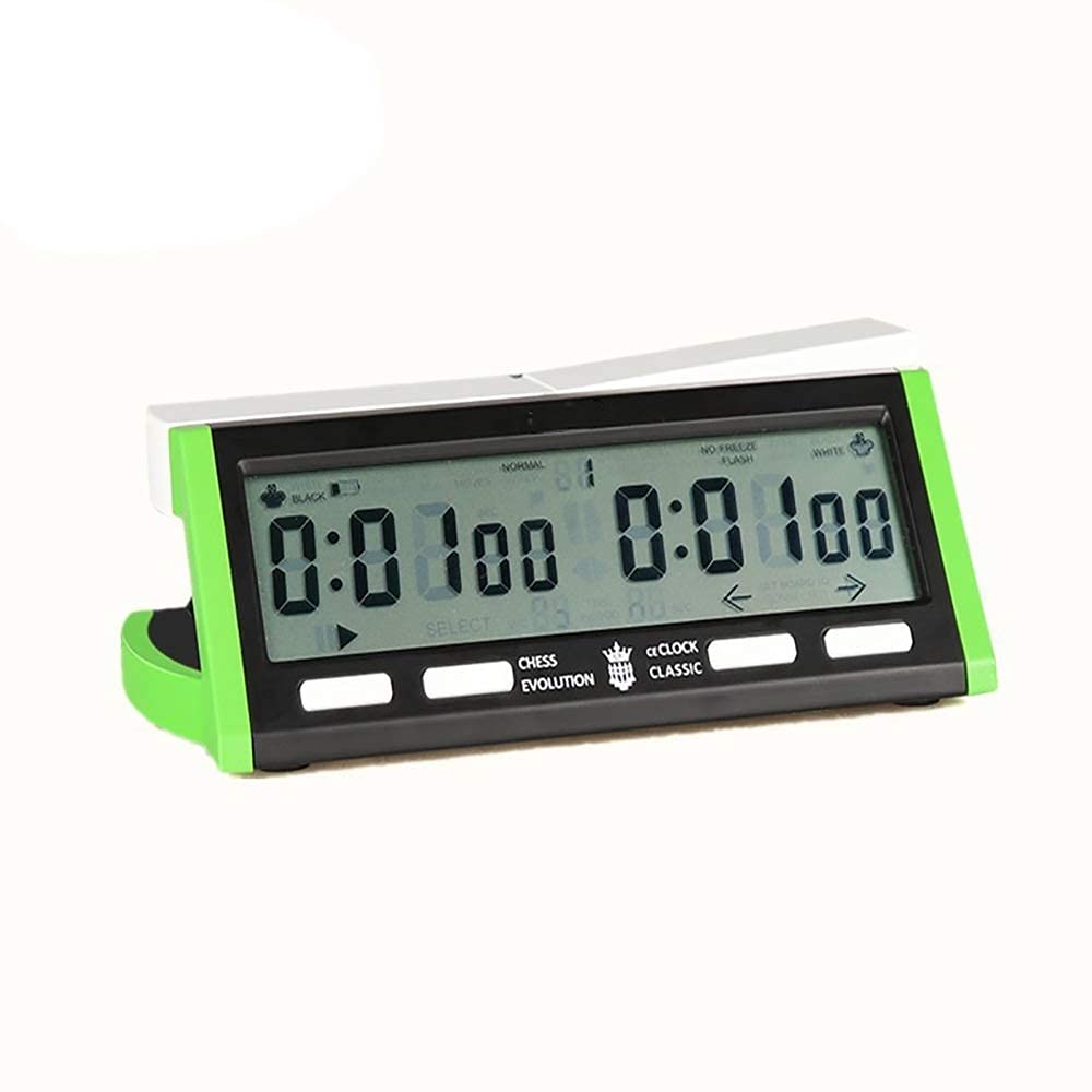 DIEFMJ Multifunctional Alarm Clock & Chess Timer - Digital Game Clock with Alarm for Chinese Chess, Board Games, Tournaments (Green, 181x95x59mm) | Perfect for Home, Office & Chess Competitions