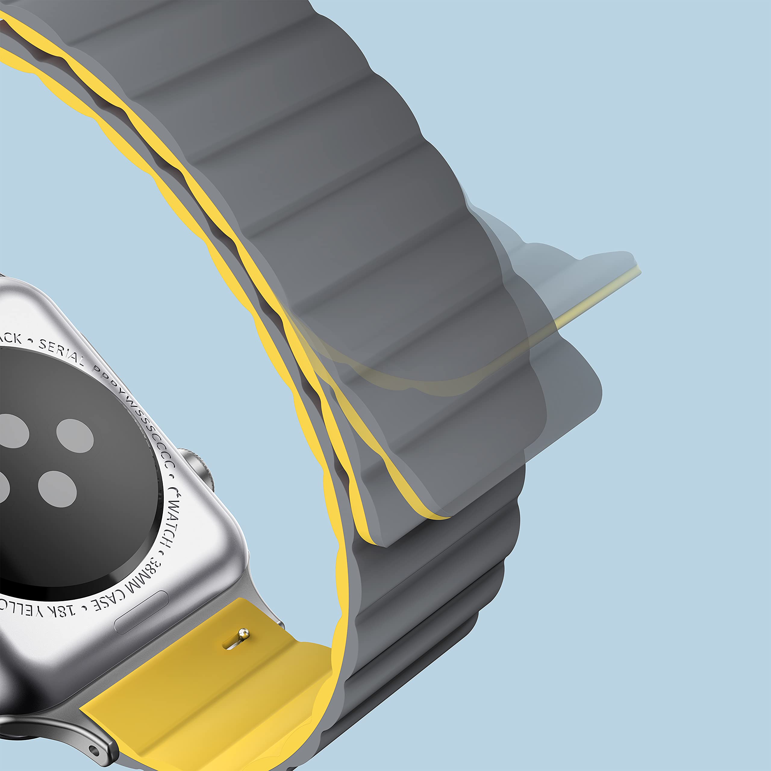 Premium Magnetic Apple Watch Bands Compatible with iWatch Series SE/6/5/4/3/2/1 38mm/40mm/42mm/44mm - Soft Silicone Adjustable Strap for Women & Men - Perfect for Workouts, Running, Swimming & Everyday Wear