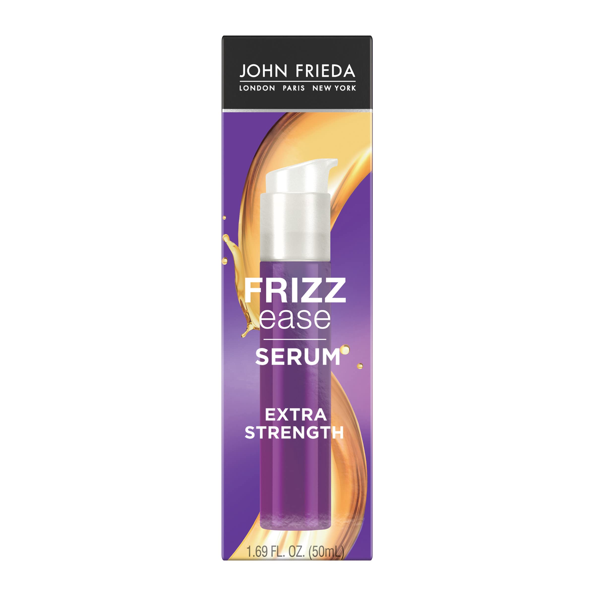 John Frieda Frizz Ease Extra Strength Hair Serum - 1.69 Oz | Instantly Smooths & Hydrates Thick, Coarse Hair | Argan, Coconut & Moringa Oil for Frizz Control & Heat Protection | Perfect for Daily Styling, Humidity Protection & Salon-Like Results at Home