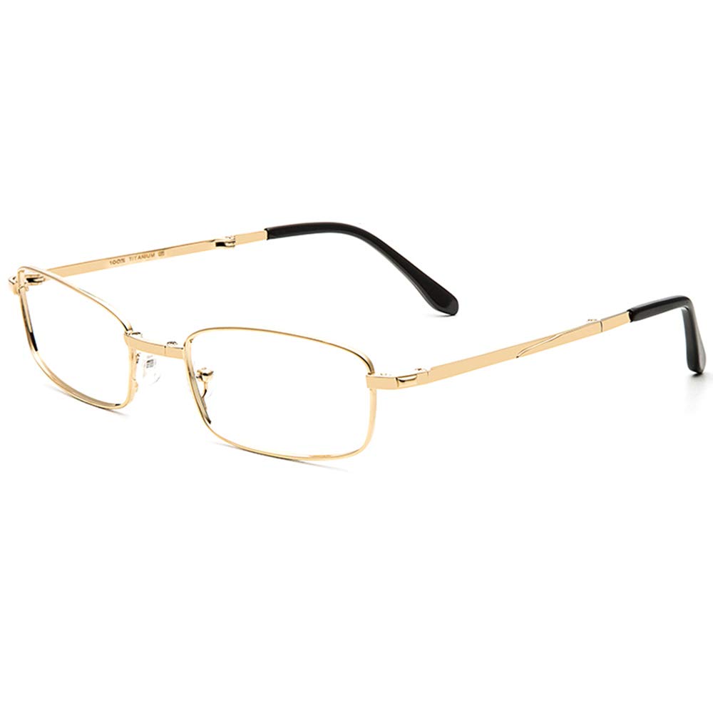 Blue Light Blocking Reading Glasses - Titanium Frame Folding Readers for Men & Women | Computer Glasses, Office Use, Night Reading & Eye Strain Relief