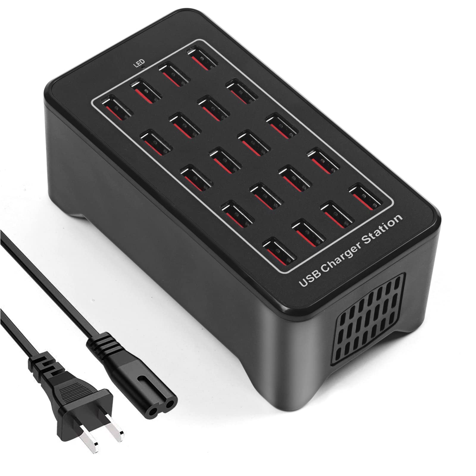 20-Port 100W USB Charger Station for Smartphones & Tablets
