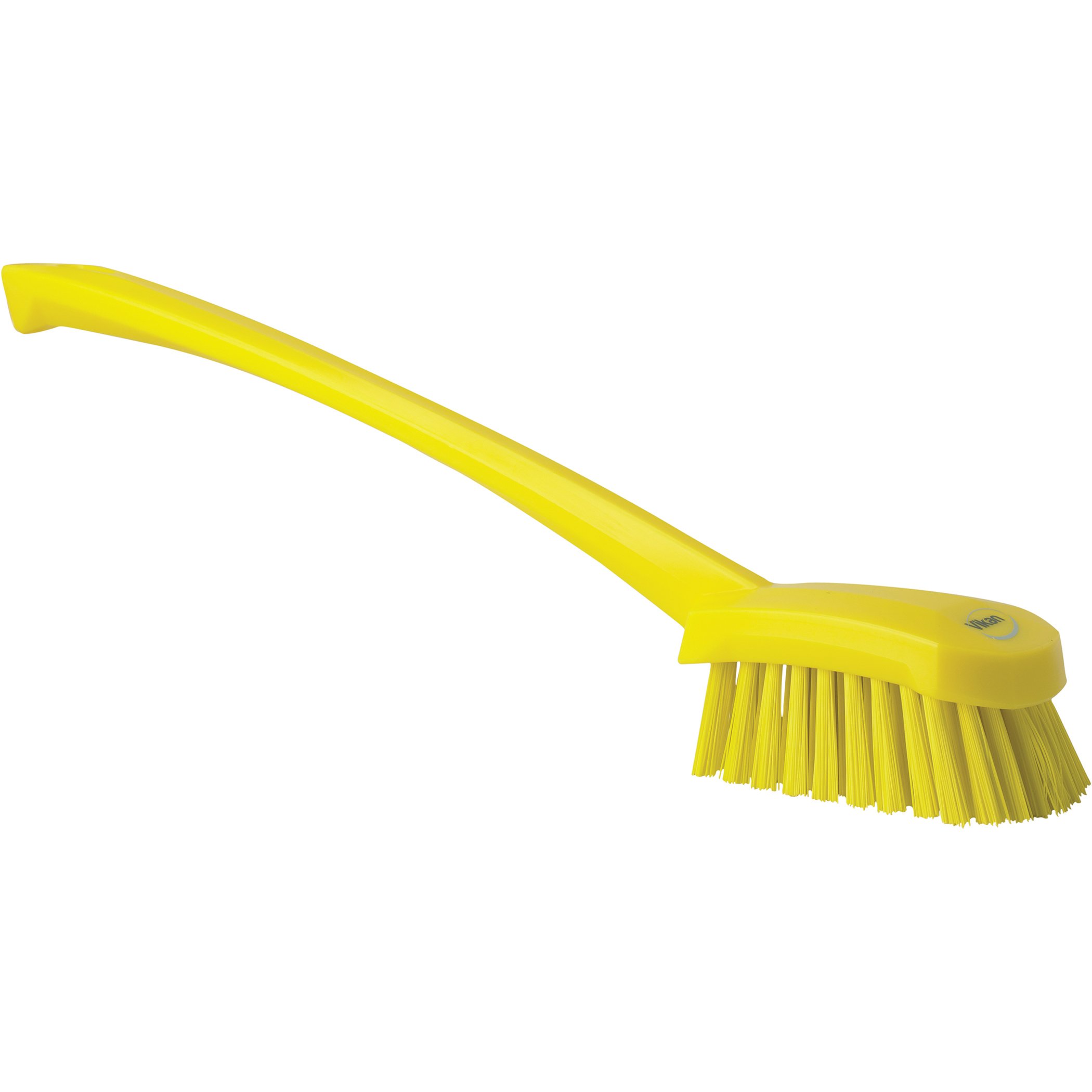Vikan 41866 Stiff Bristle Cleaning Brush - 15.75 Inch PP/PBT Dishwashing Brush for Kitchen, Restaurant & Industrial Use - Durable Yellow Scrub Brush for Pots, Pans & Heavy Duty Cleaning