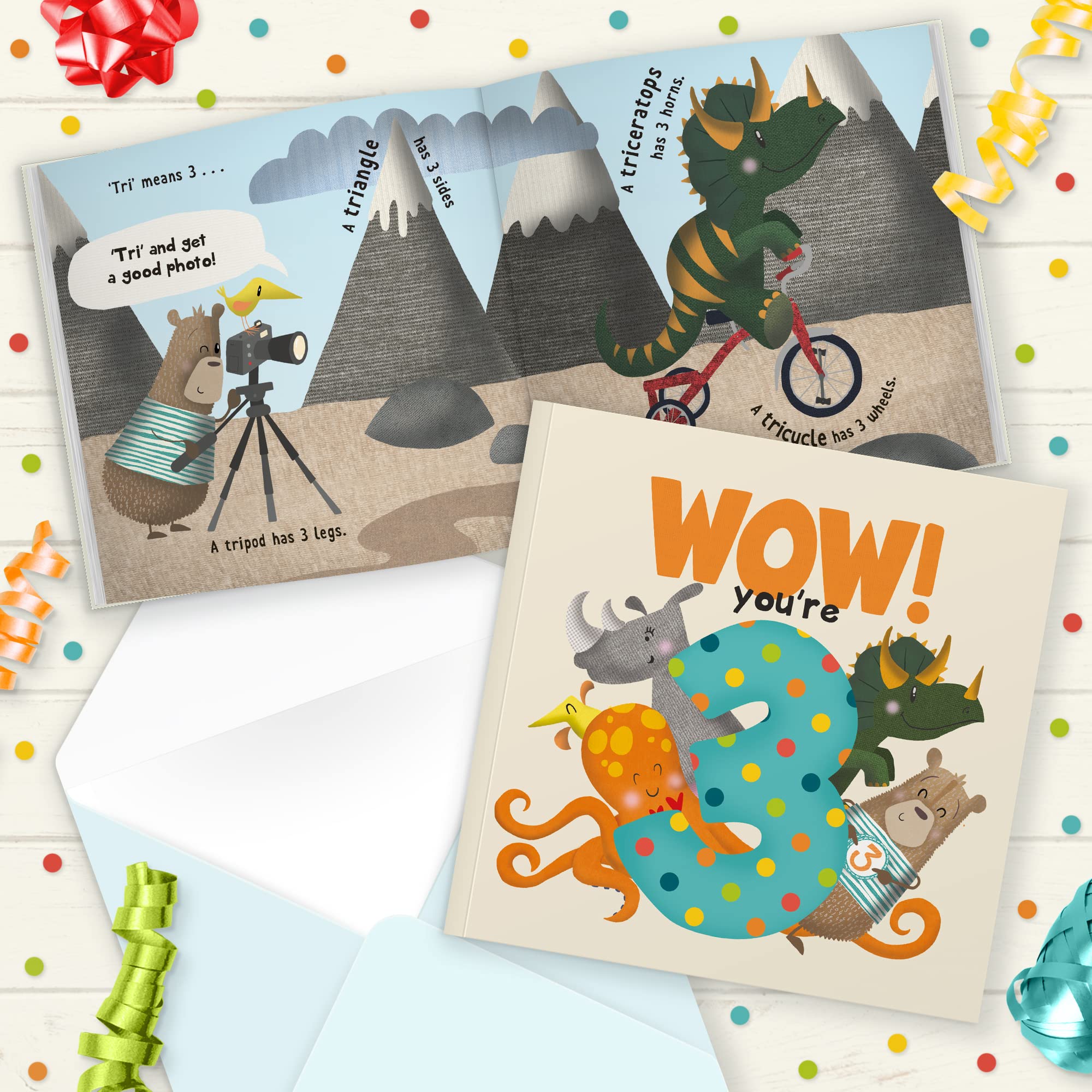 Personalized 'You're Three' Birthday Book - Custom Keepsake for Toddler's 3rd Birthday - Perfect Gift for Boys & Girls | Great for Birthday Parties, Milestone Celebrations & Memory Keeping
