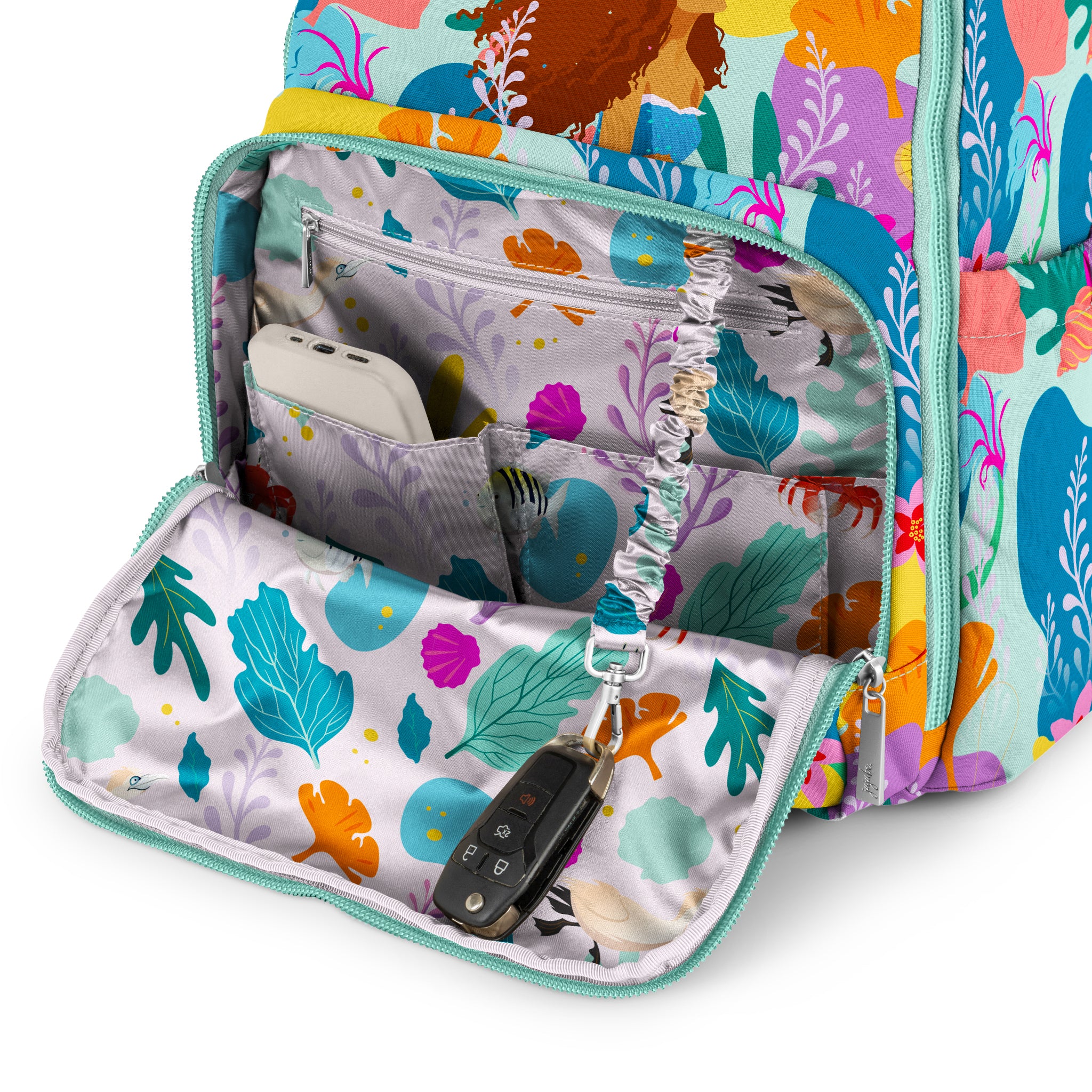 JuJuBe x Disney The Little Mermaid Ocean of Dreams Collection - Waterproof Diaper Bag & Travel Tote for Moms - Perfect for Beach Trips, Pool Days & Baby Essentials Organization (Canada Exclusive)