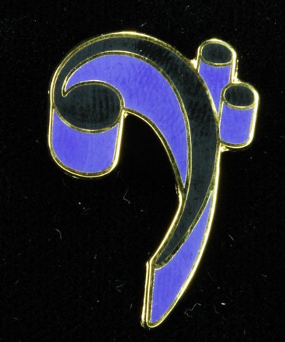 Black and Blue Shadow Bass Clef Pin - Elegant Music Jewelry for Musicians, Band Members & Music Lovers - Perfect for Concerts, Gifts & Accessories