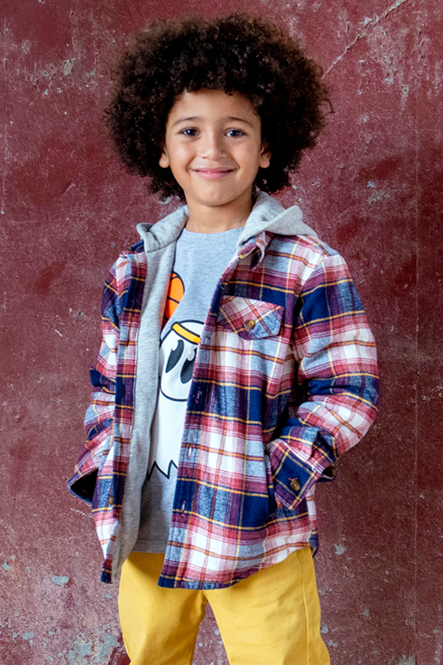 Boys Hooded Shirt by Appaman - Soft Cotton Pullover with Glen Plaid Print for School, Playdates & Outdoor Adventures