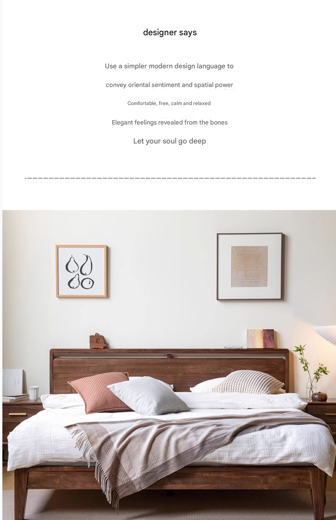 Premium Black Walnut Solid Wood Bed Frame - Queen Size, Natural Wood Grain, Sturdy & Durable - Perfect for Master Bedroom, Guest Room & Modern Farmhouse Decor