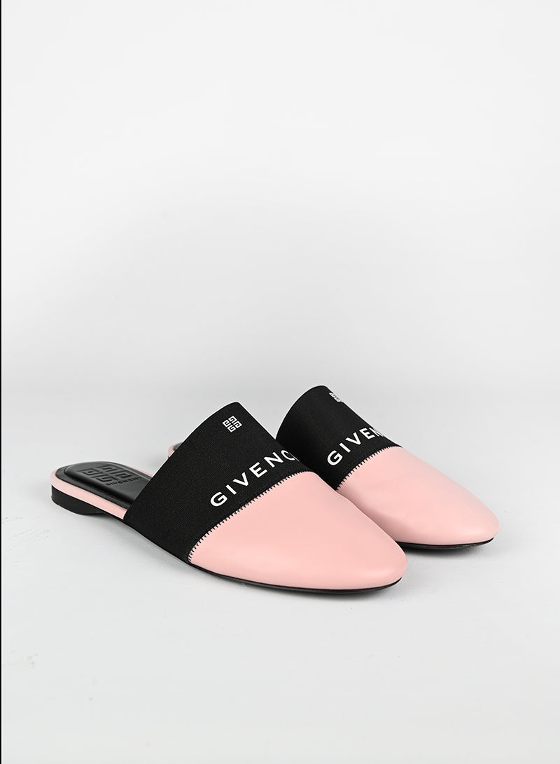 Givenchy Women's Mules - Flat Shoes in Pink & Black | Size 37 | Comfortable Slip-Ons for Casual Wear & Office Outfits