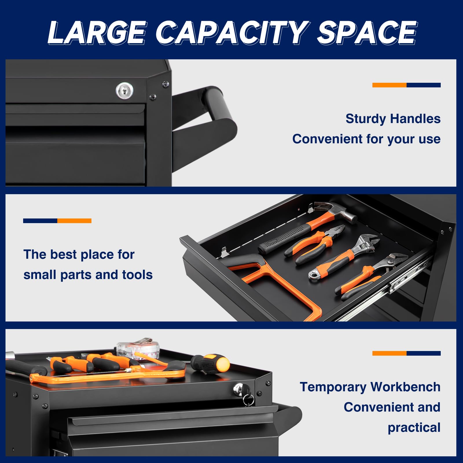 Yizosh 5-Drawer Heavy Duty Metal Tool Storage Cabinet with Wheels & Locking Keys - Rolling Tool Chest Organizer for Workshop, Garage, Warehouse | Perfect for Automotive Tools, DIY Projects & Professional Workspaces