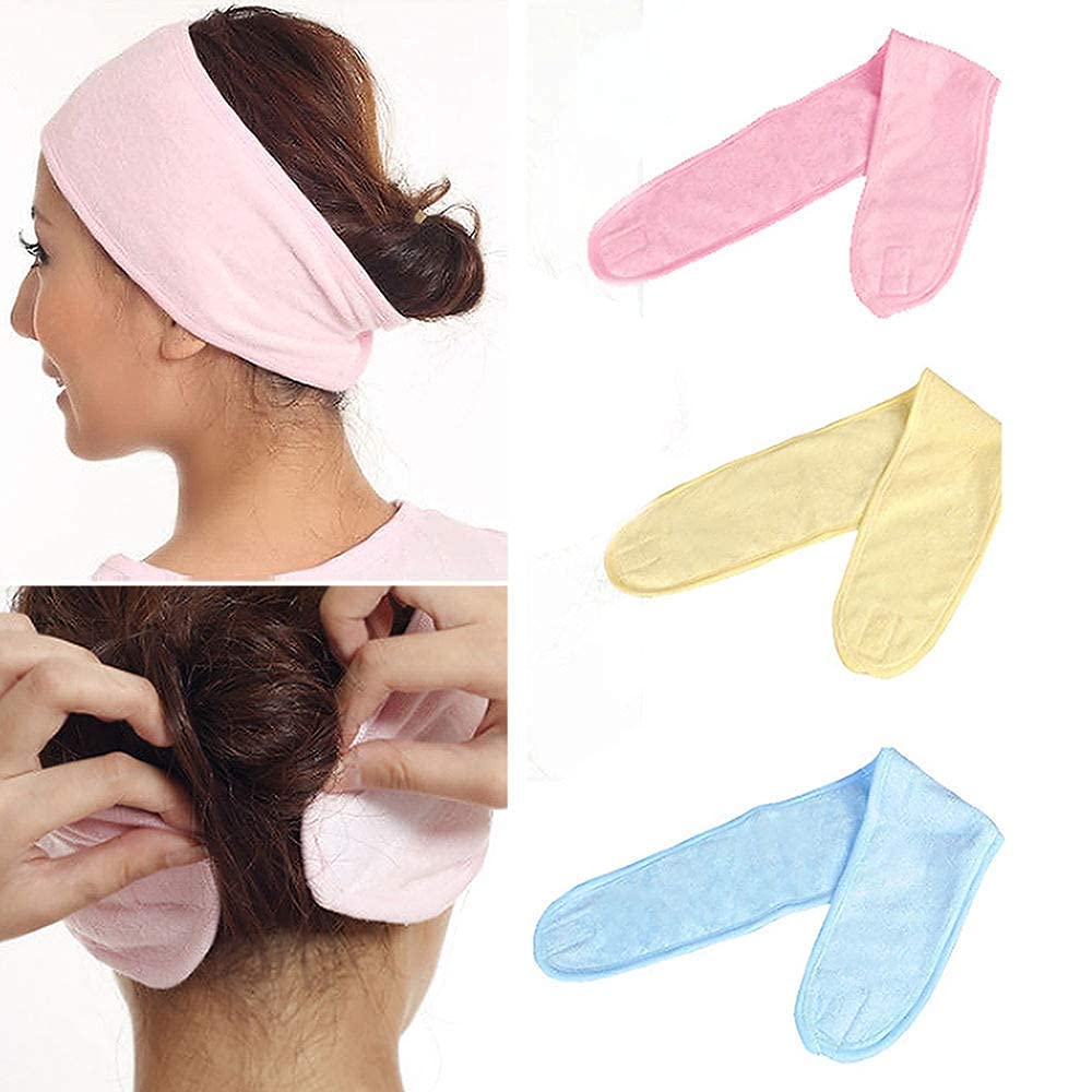 BEAUTRISTRO Professional Polycotton Adjustable Facial Headbands for Women & Men - Pack of 2 (Colors May Vary) - Perfect for Skincare, Spa, Hair Washing & Makeup Application