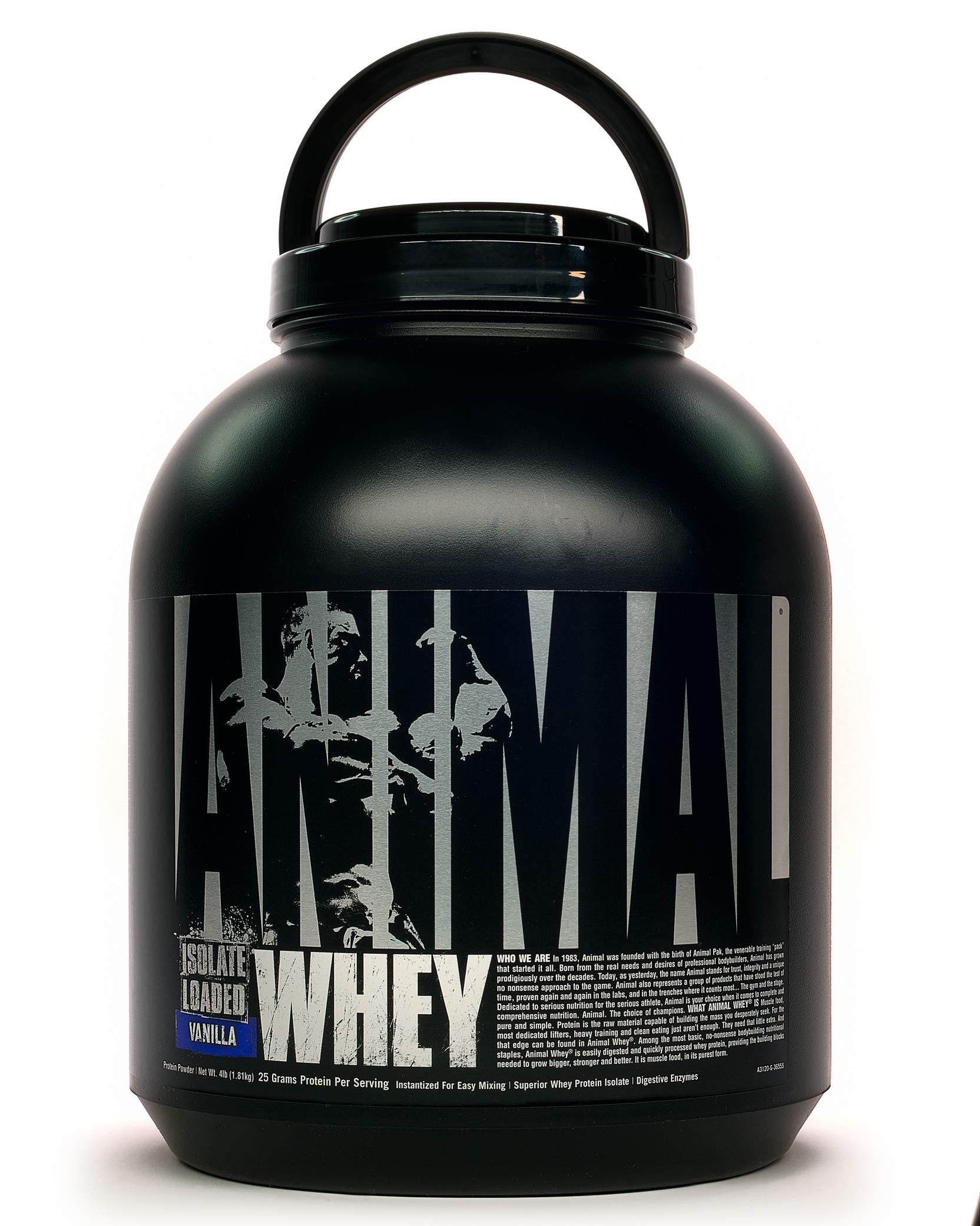 Animal Whey Isolate Whey Protein Powder - Low Sugar, Highly Digestible Whey Protein for Post Workout & Recovery - Vanilla Flavor (4 lbs) - Ideal for Gym, Fitness & Muscle Recovery