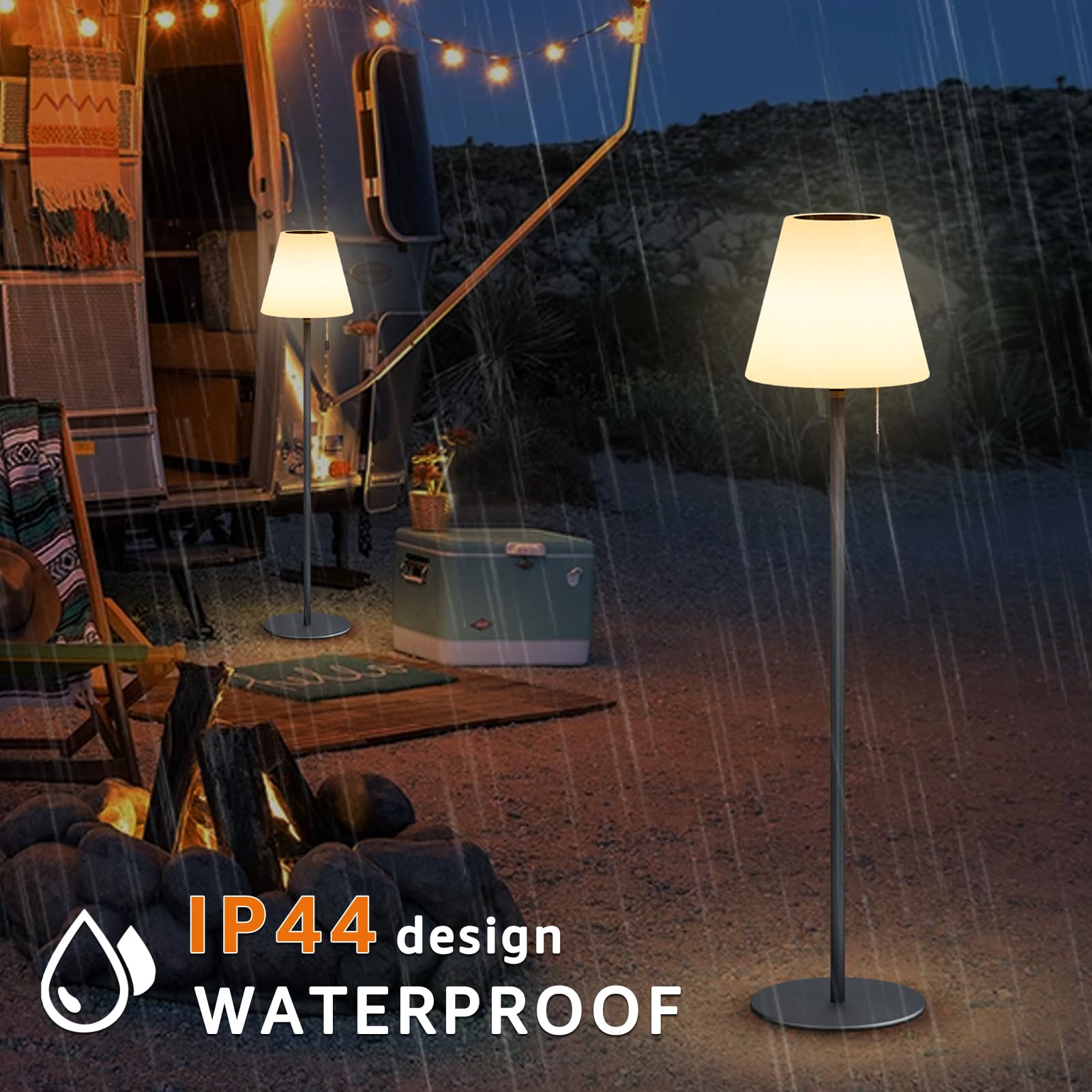 Solar Powered Outdoor Floor Lamp - Waterproof, Cordless, Dimmable Warm White & RGB LED Lighting for Garden, Lawn, Pool, Patio | Perfect for Backyard, Deck, and Landscape Illumination