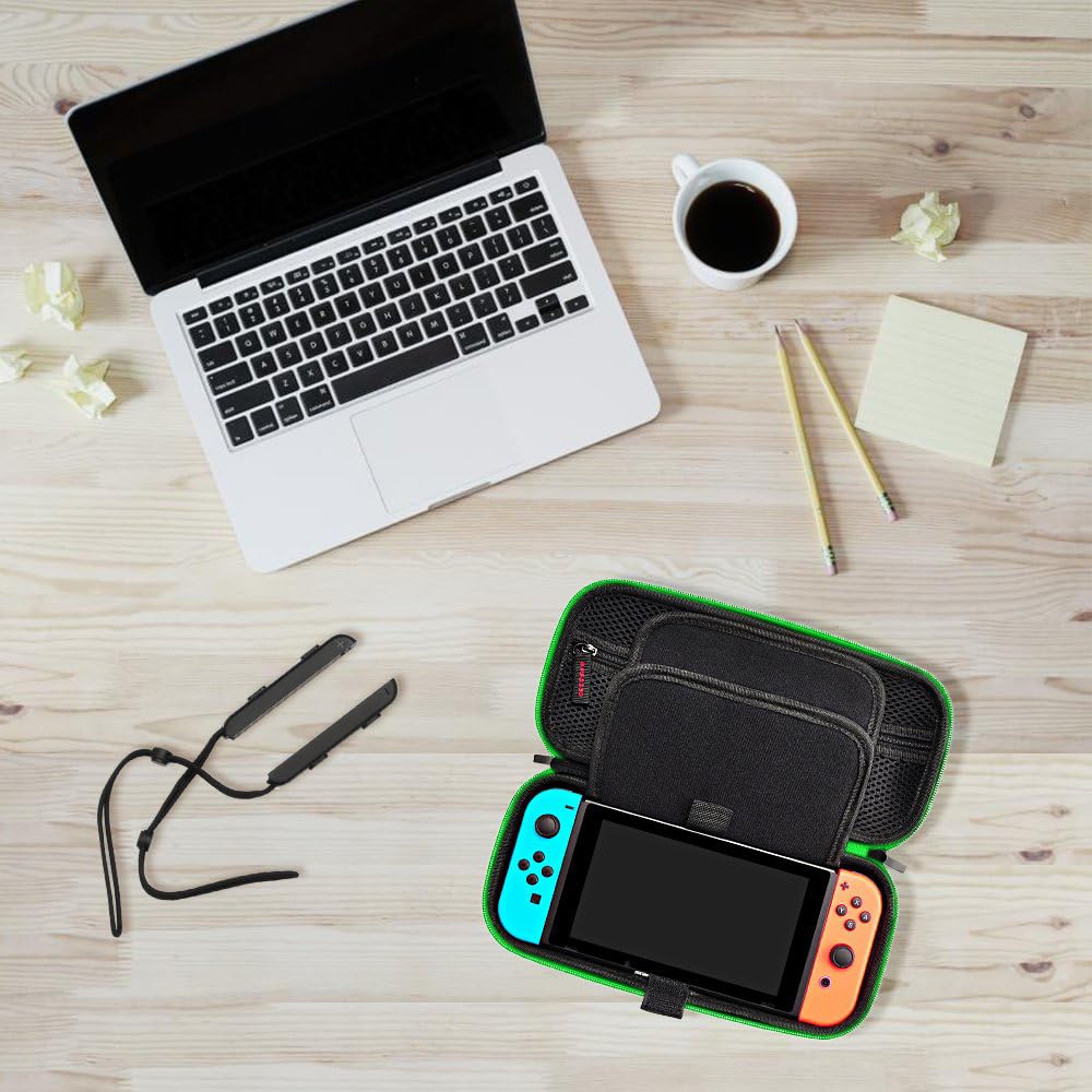 Premium Nintendo Switch & Switch OLED Carrying Case - Hard Shell Travel Pouch with 20 Game Cartridge Slots | Protective Storage for Console & Accessories | Perfect for Travel, Commuting & Gaming On-The-Go