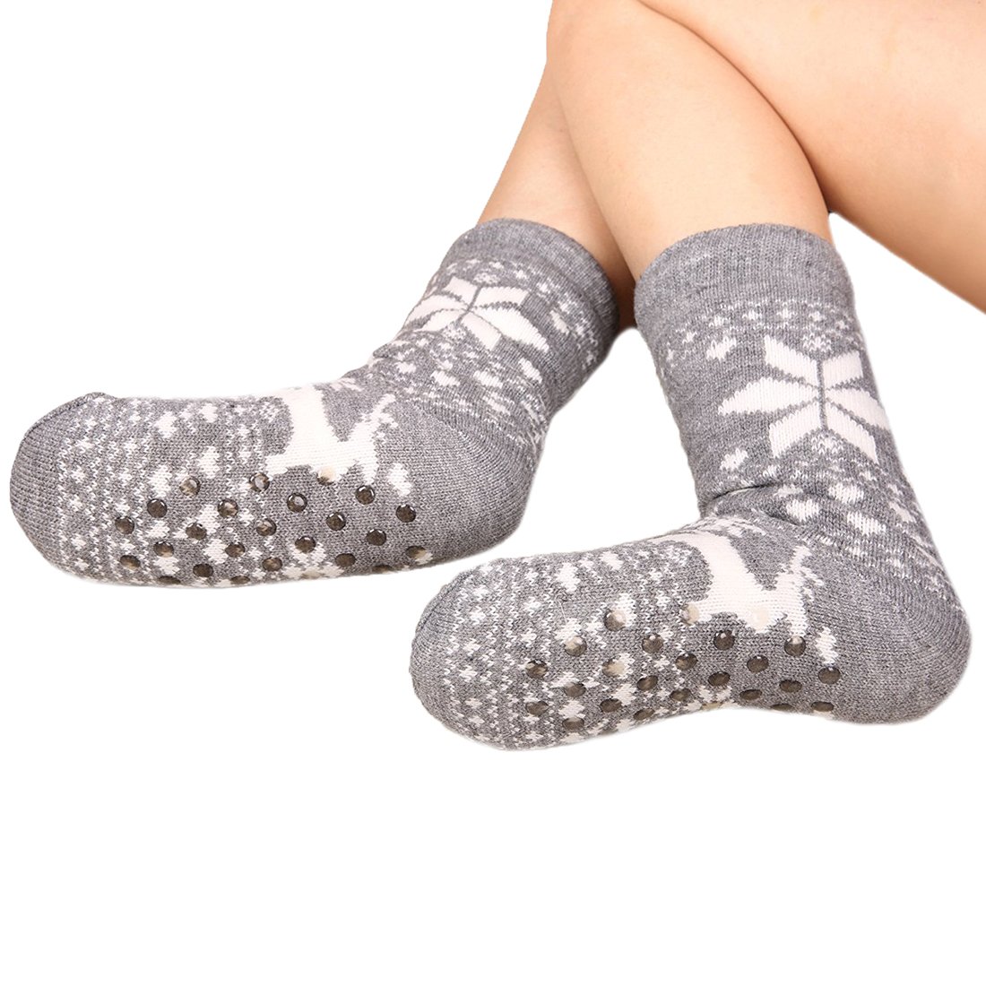 FRALOSHA Women's Fuzzy Warm Slipper Socks Set - 6 Pairs Cozy Anti-Skid House Socks for Winter, Soft Lined Indoor Floor Socks with Gift Box - Perfect for Christmas Gifts, Home Comfort & Cold Weather Wear