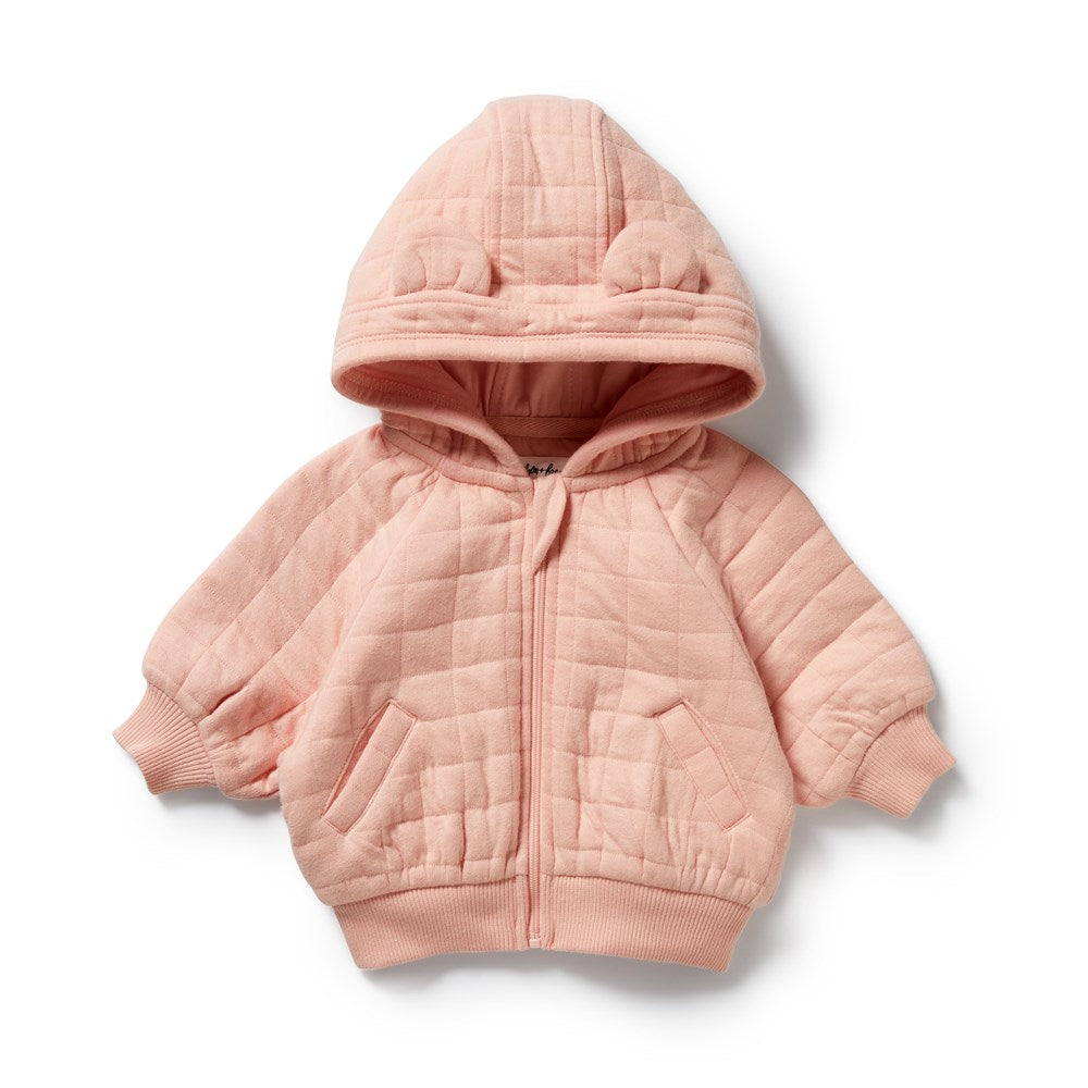 Stylish Pink Organic Quilted Jacket for Women - Eco-Friendly Fashion Outerwear - Perfect for Spring, Fall & Casual Outings