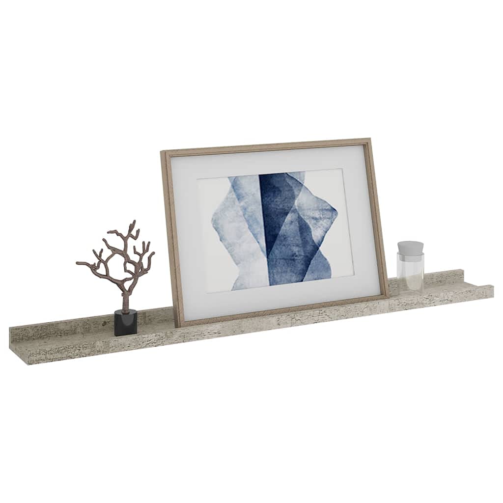 Floating Shelf Wall Mount - Set of 4 Concrete Gray Wall Shelves (31.5