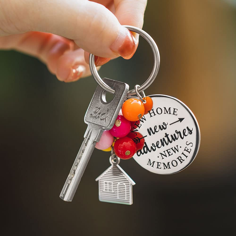 Stainless Steel Housewarming Keychain - Elegant New Home Gift for Homeowners, First Home Jewelry Present - Perfect for Housewarming Parties & Moving In Celebrations