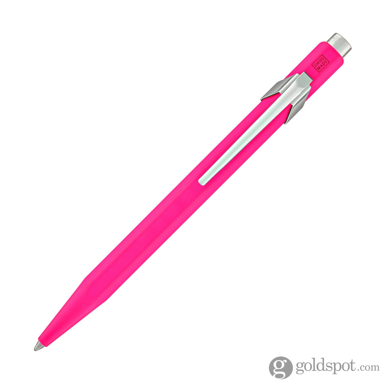 Premium Caran d'Ache 849 Metal Collection Ballpoint Pen - Fluorescent Pink Ink for Smooth Writing | Luxury Office & Gift Pen for Professionals, Students & Collectors
