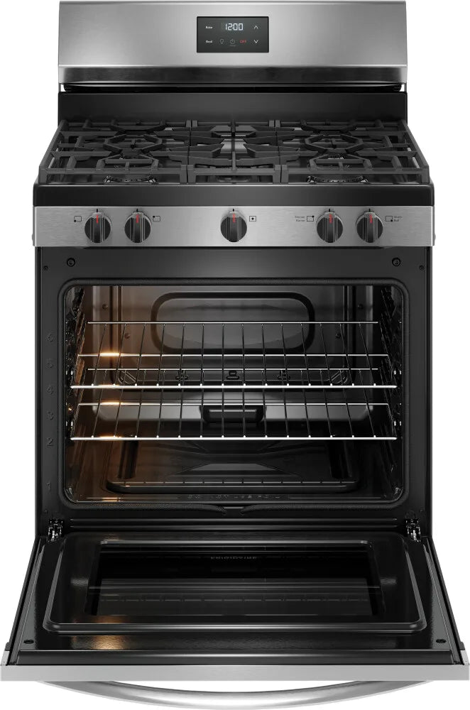 Frigidaire FCRG3052BS 30-Inch Stainless Steel Gas Range - Professional Style Oven with 5 Burners, Convection Bake & Self-Cleaning - Perfect for Home Kitchens & Cooking Enthusiasts