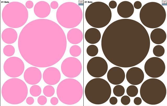 Polka Dot Wall Stickers - Pink & Brown Removable Decals for Nursery, Kids Room & Home Decor