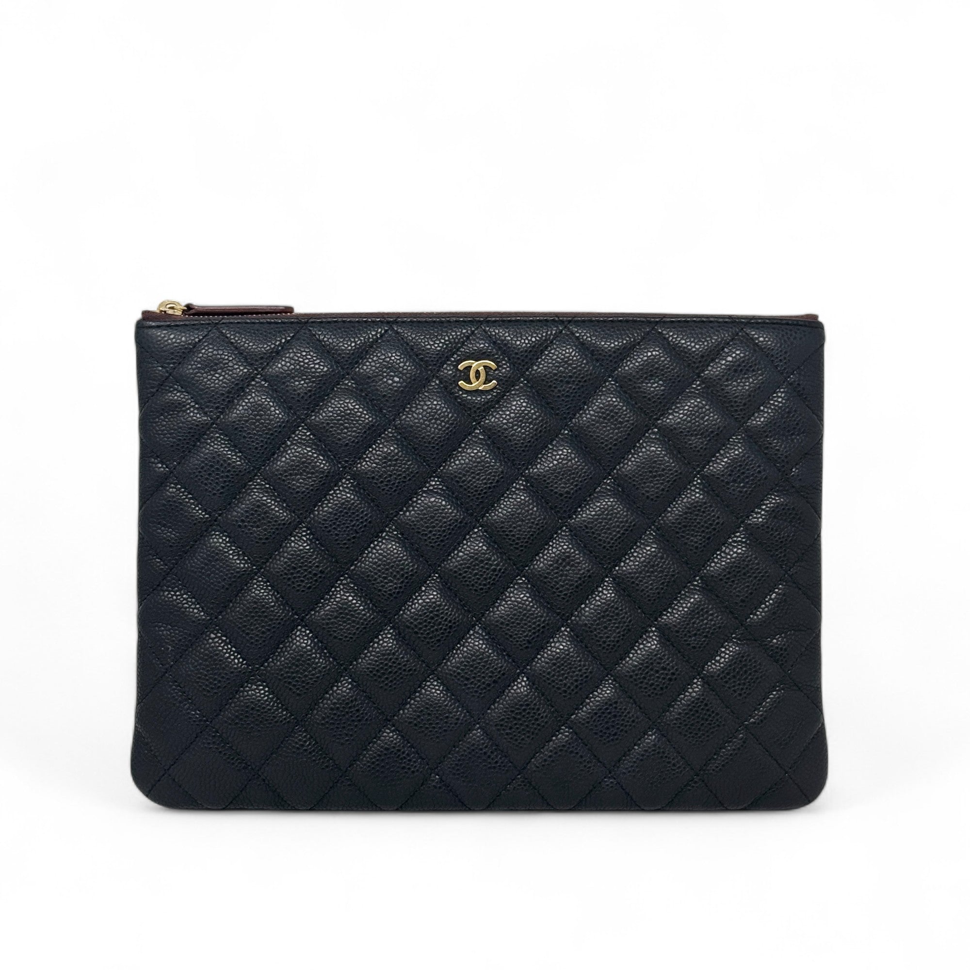 Chanel Black Small O Case Pouch - Luxury Leather Cosmetic Bag for Women | Perfect for Makeup, Travel & Everyday Essentials