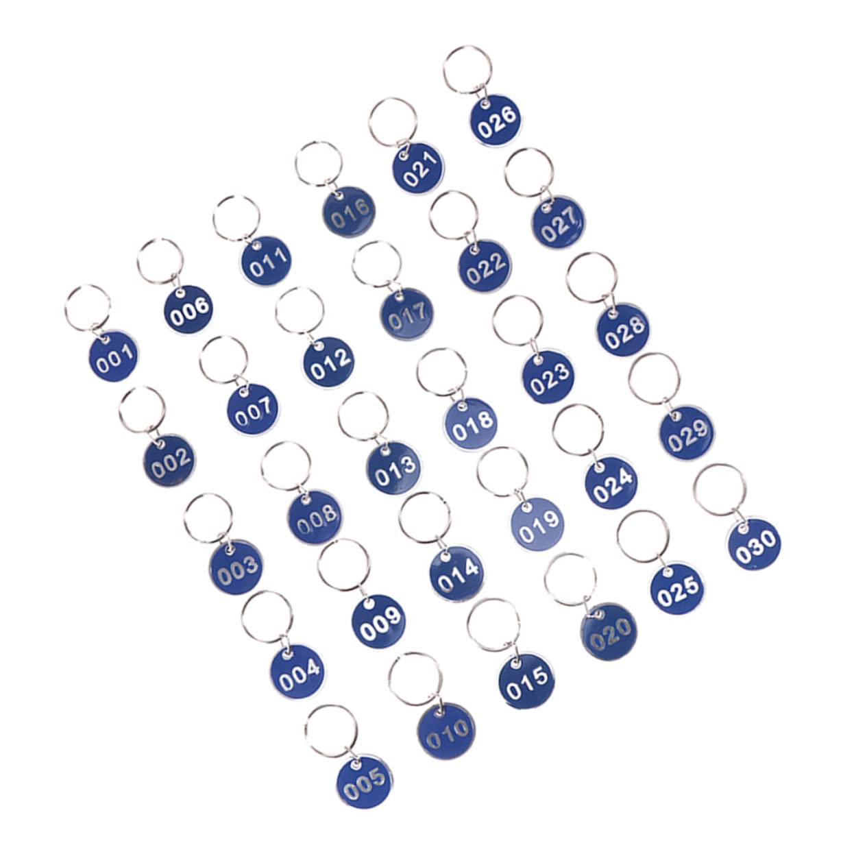 WRITWAA 30-Pack Metal Luggage Tags with Numbers - Durable Hotel Key Tags for Suitcases, Backpacks & Travel Bags - Perfect for Travel, Events & Organization