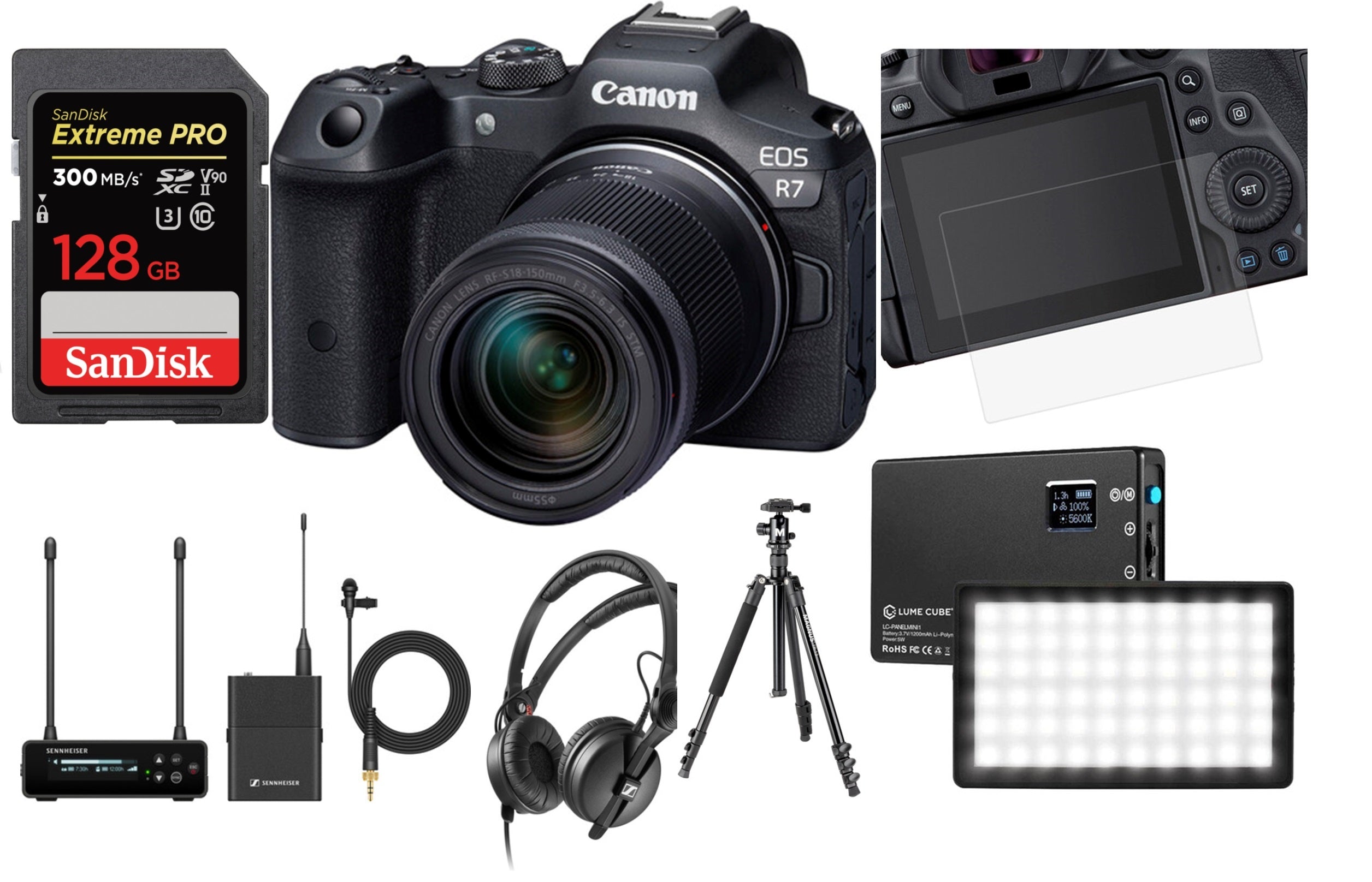 Canon EOS R7 Mirrorless Digital Camera with RF-S 18-150mm Lens & Audio Recording Kit - Perfect for Vlogging, Travel Photography & Content Creation