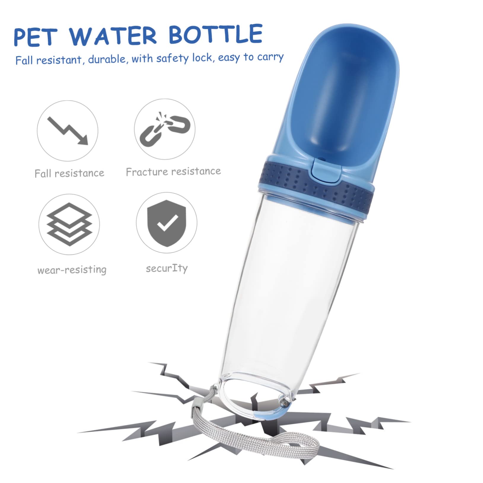 POPETPOP Portable Dog Water Bottle with Bowl - Leak-Proof Pet Travel Water Feeder for Dogs, Outdoor Hiking, Camping & Daily Walks - Durable Dog Drinking Accessories for Small & Large Breeds