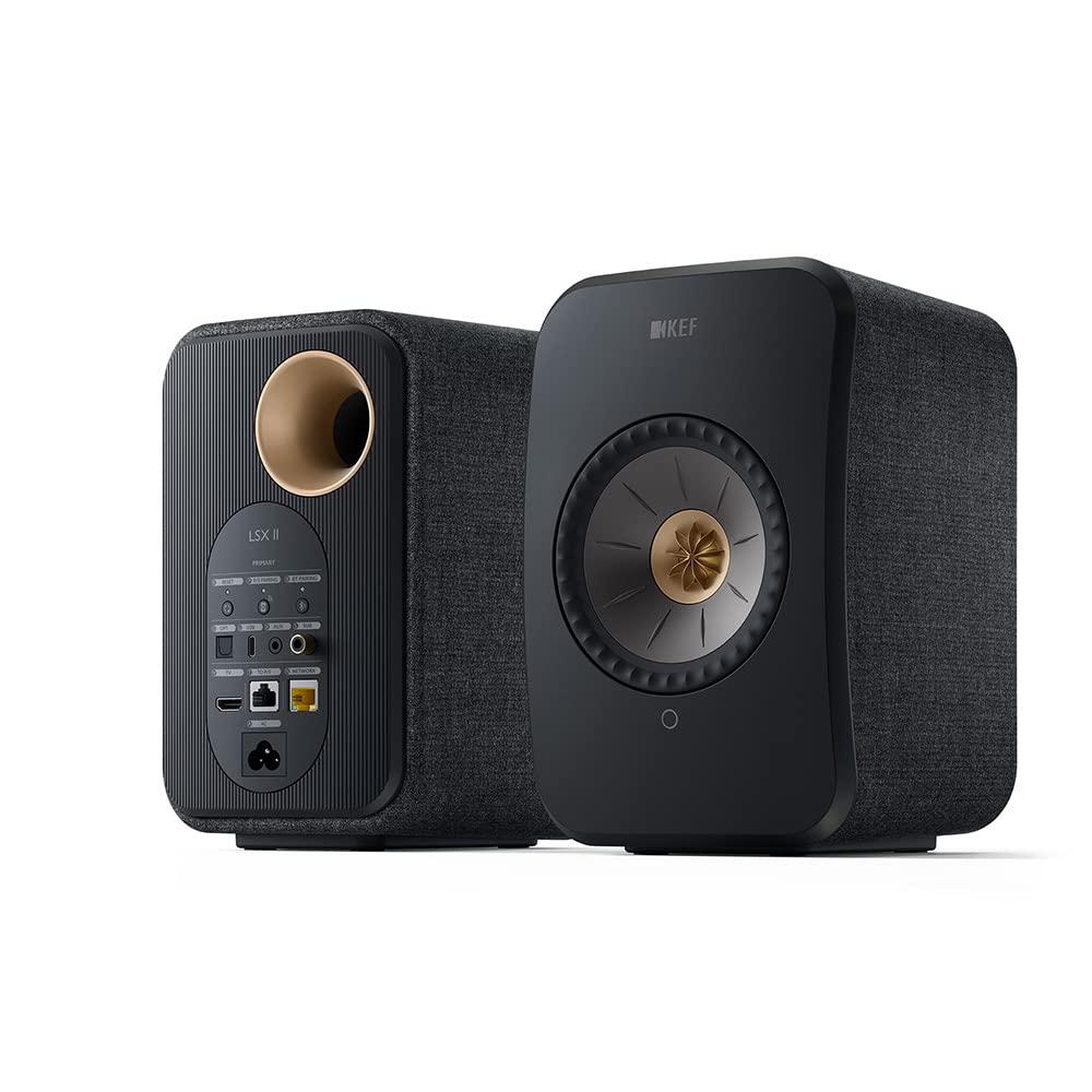 KEF LSX II Wireless Bookshelf Speakers - Active Bluetooth Speakers for TV, PC, Gaming, Home Theater, and Music Streaming | Black