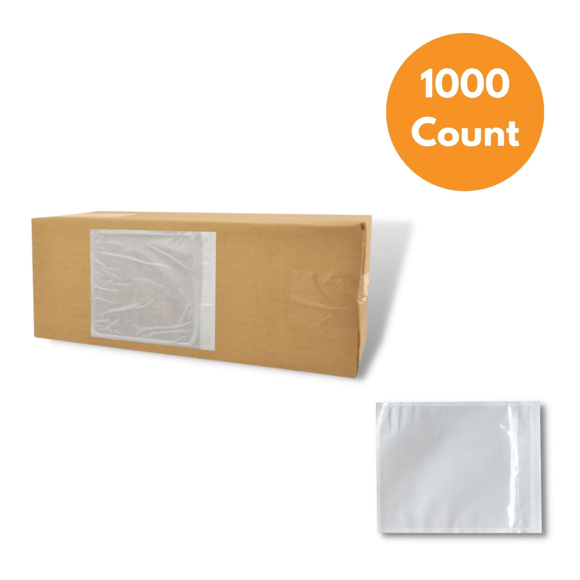1000 Pack 4.5 x 5.5 Inches Clear Shipping Label Sleeves - Waterproof & Tear Proof Mailing Label Pouches with White Back - Perfect for Packing Slips, Shipping Labels & Document Protection (Ideal for Ecommerce, Logistics & Office Use)
