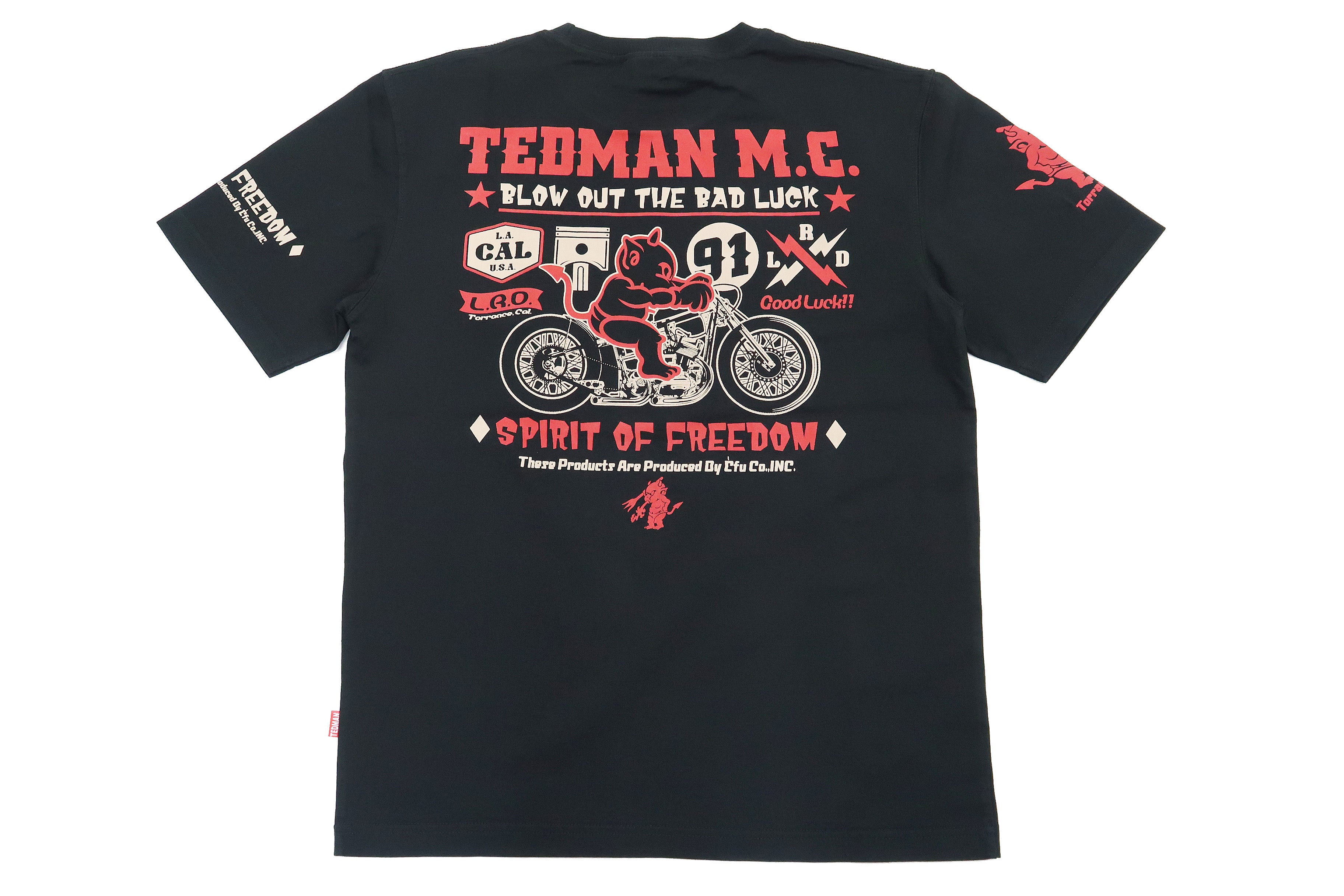Tedman Men's Lucky Devil Military Graphic Short Sleeve T-Shirt - Black | Casual Streetwear & Vintage Style Tee for Everyday Wear, Parties, and Gifts