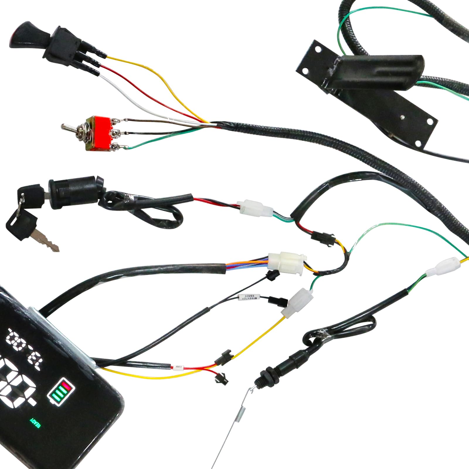 36V 48V 60V 72V 60A 350W-3000W Brushless DC Motor Controller Kit with LCD Display, Twist Throttle, Brake Lever & Power Switch - Compatible with E-Bikes, Scooters, Motorcycles, Dirt Bikes, Trikes & Golf Carts - Perfect for Commuting, Off-Road Adventures & Utility Vehicles