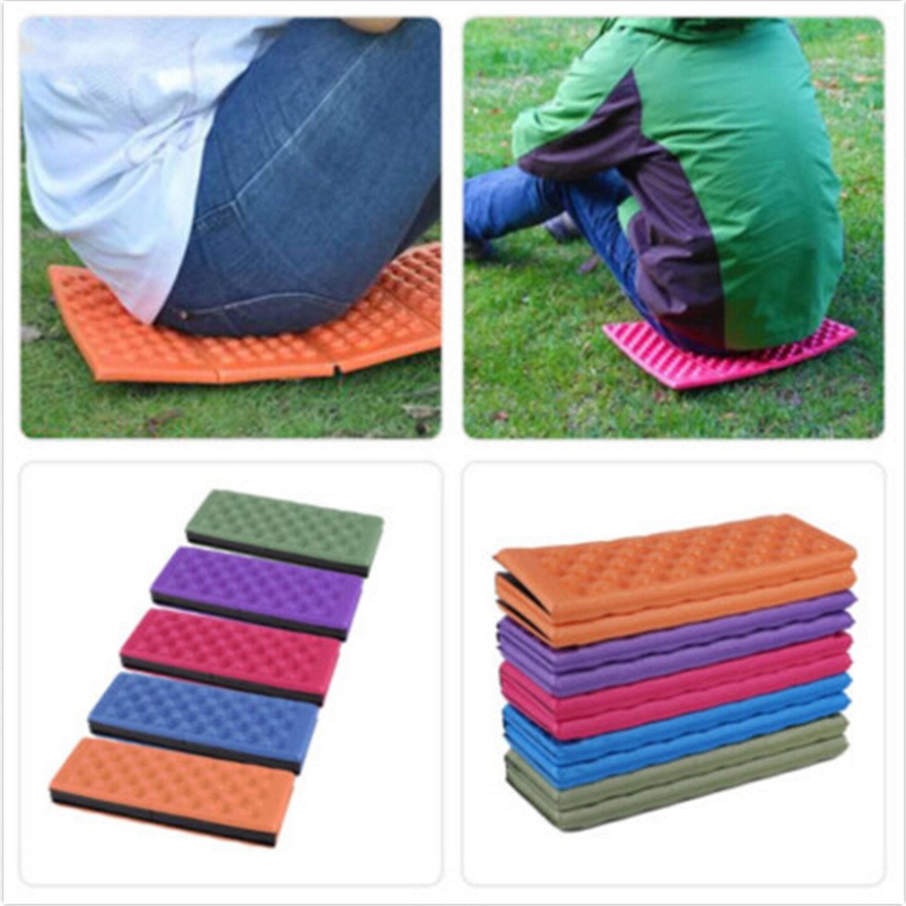 Foldable EVA Foam Waterproof Chair Cushion Seat Pad - Lightweight & Portable for Camping, Hiking, Picnics, Beach, Sports & Outdoor Activities - Non-Slip Comfort Mat (Blue)
