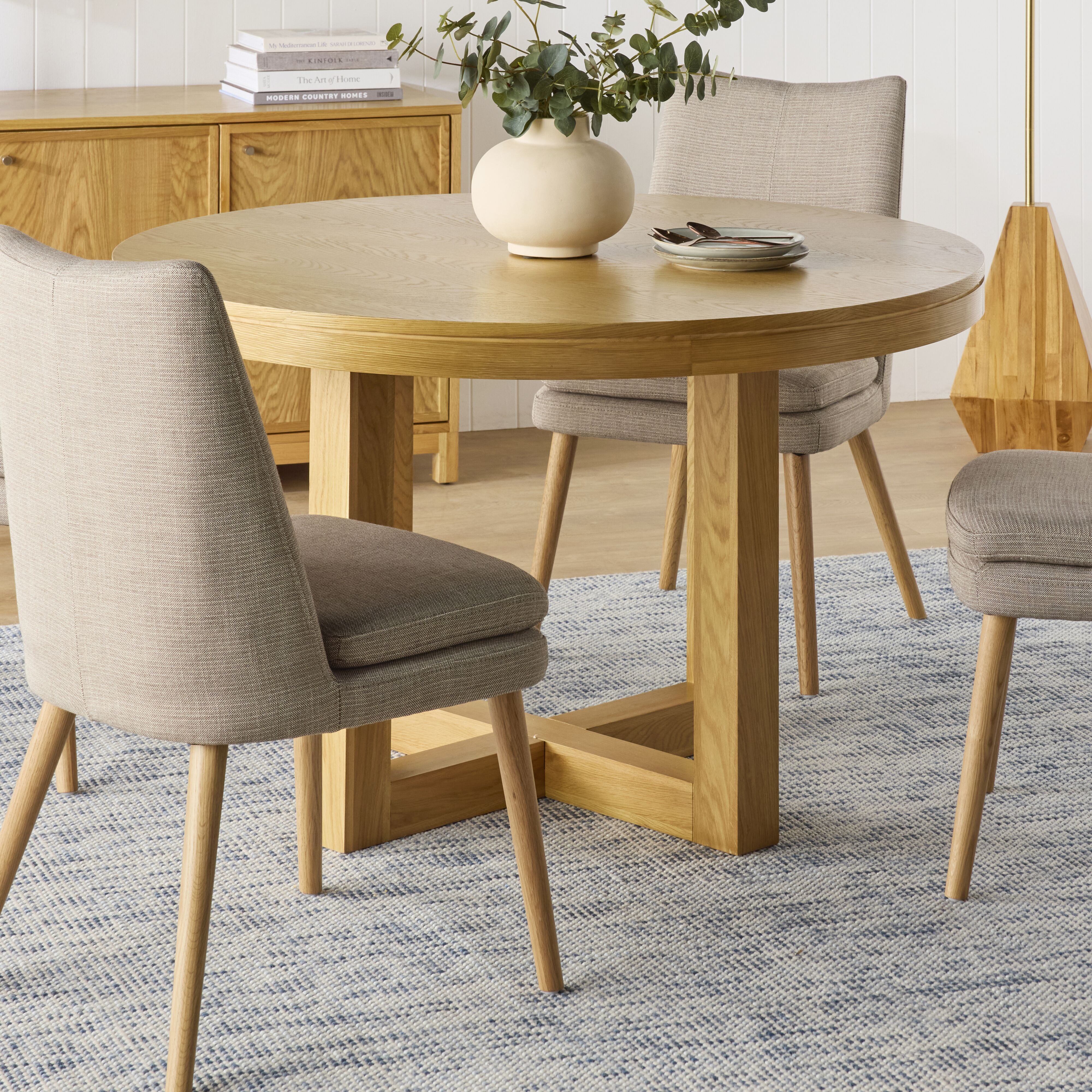 Avalon Light Oak Round Dining Table - Modern Kitchen & Dining Room Furniture for Small Spaces & Family Gatherings