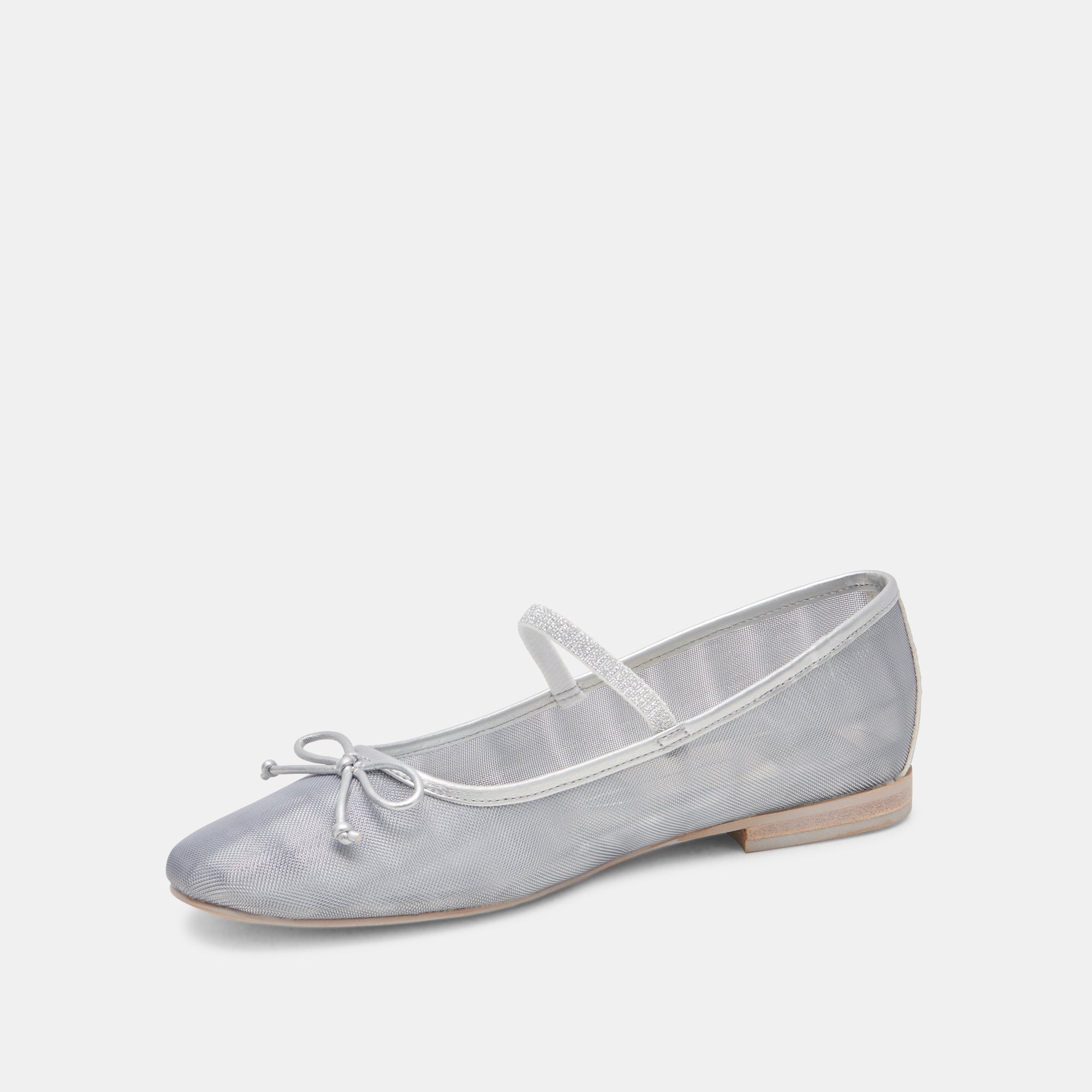 Cadel Women's Silver Mesh Ballet Flats - Comfortable & Stylish Shoes for Work, Casual Wear & Dance