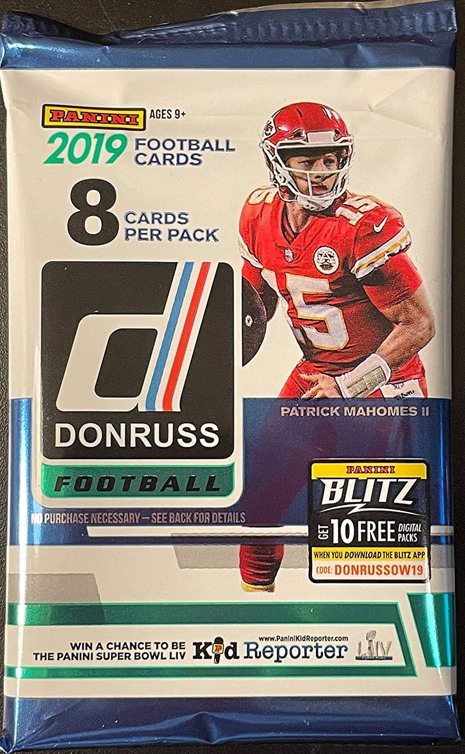 2019 Donruss Football Trading Cards - 5 Factory Sealed Packs (40 Cards Total, 8 Cards Per Pack) - Includes Kyler Murray Rookie Cards - Perfect for Collectors, Fantasy Sports Fans & NFL Memorabilia Enthusiasts