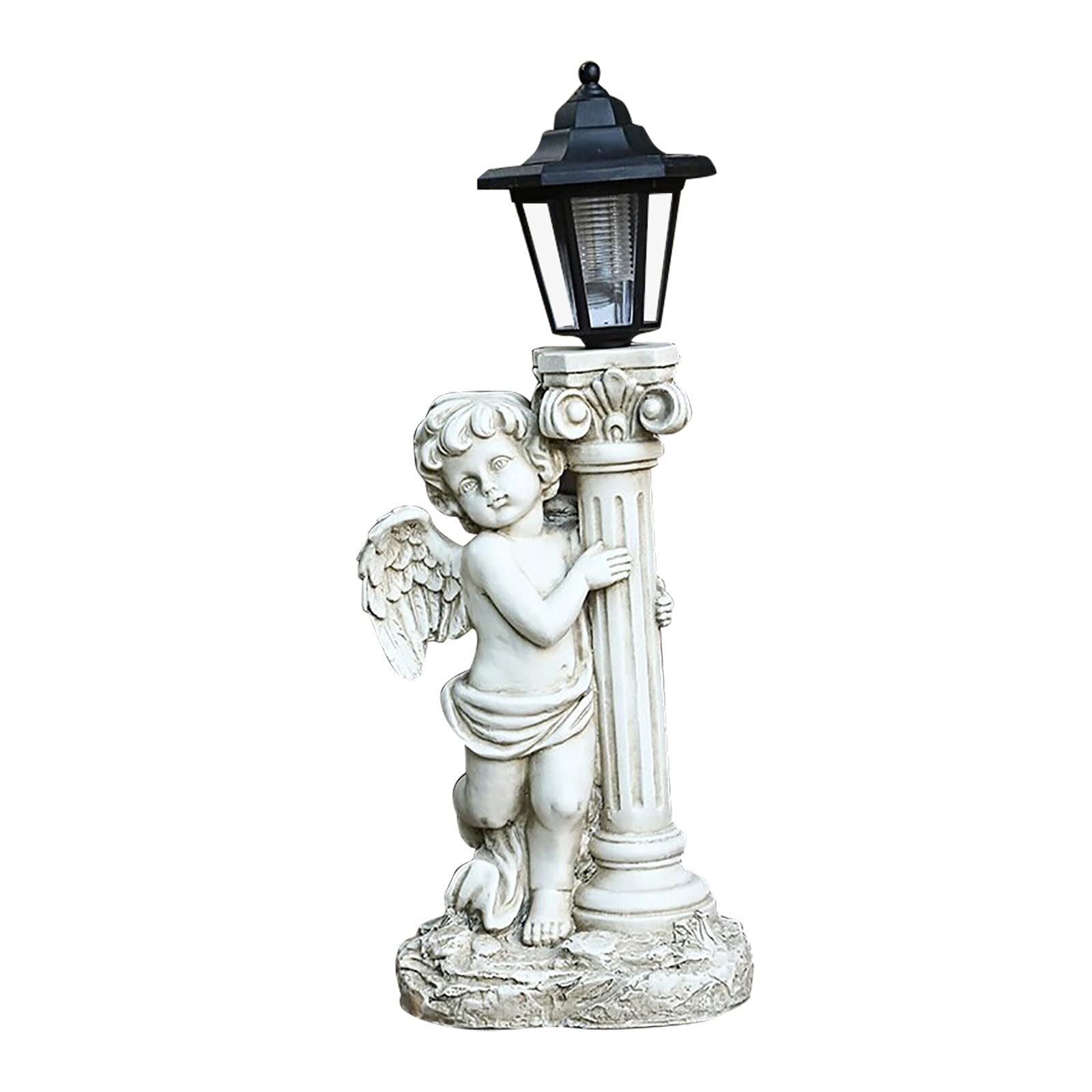 CUILAN Solar-Powered Angel Figurine Light - White Garden Statue with LED for Outdoor & Indoor Decor | Perfect for Patio, Lawn, Pathway & Roman-Themed Home Decoration