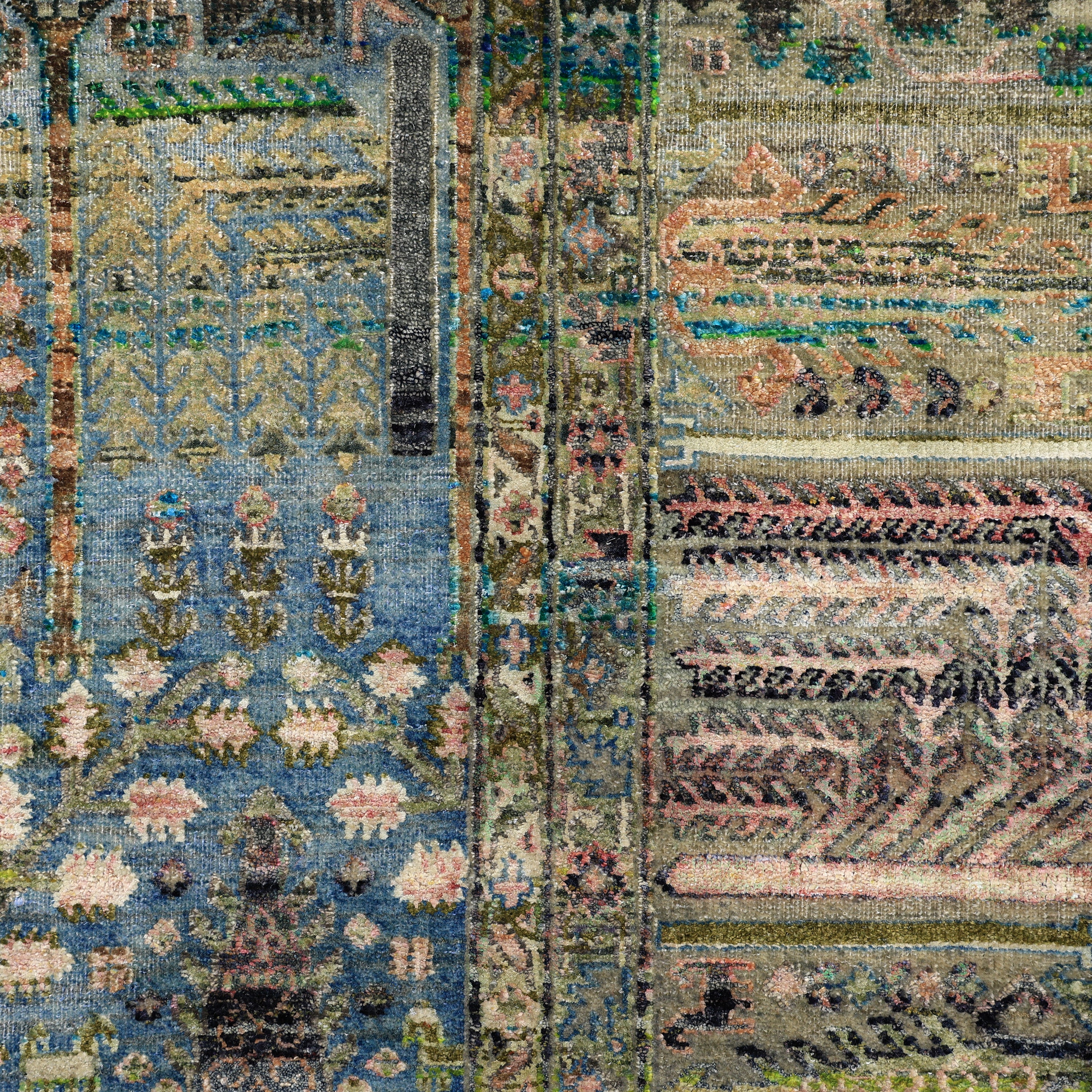Blue Alchemy Transitional Wool Rug 8'7 x 13'3 - Soft Handmade Area Rug for Living Room, Bedroom & Office Decor