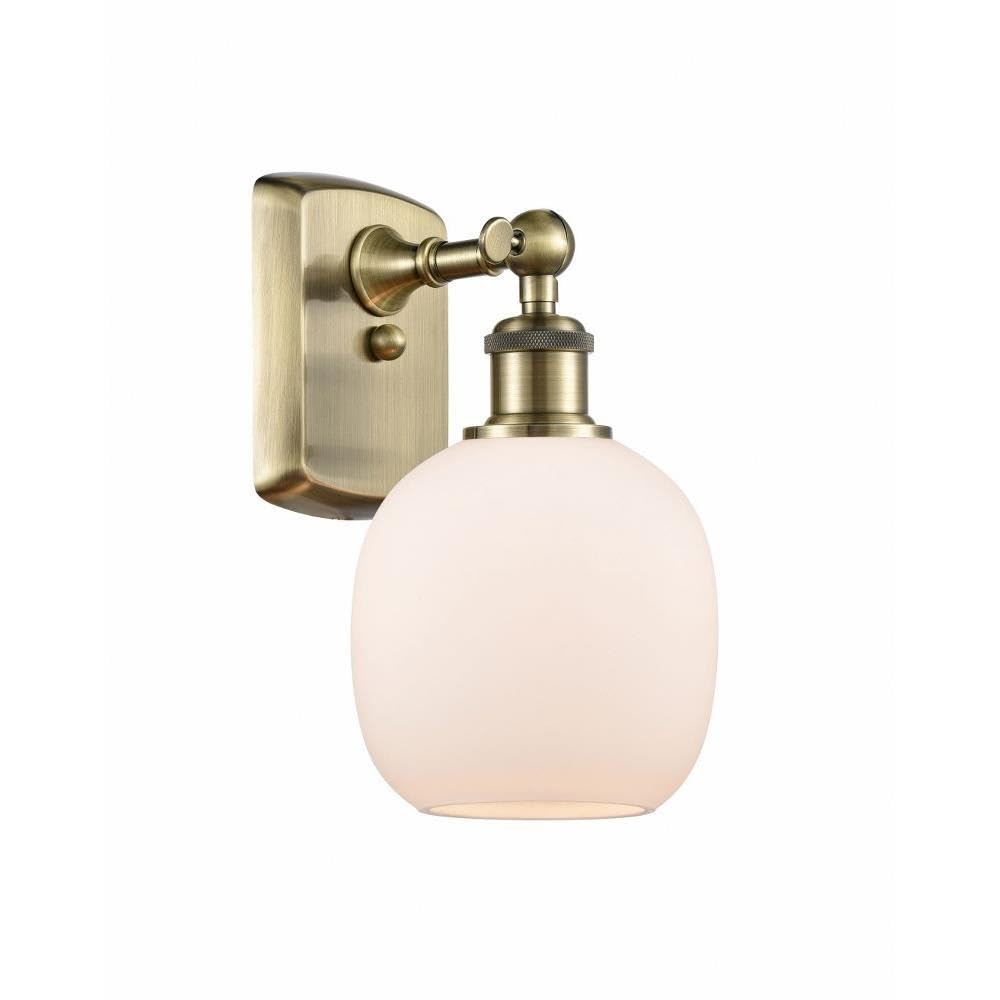 Ballston Collection 516-1W-AB-G101 Transitional Brass Wall Sconce with Antique Finish - Perfect for Bedroom, Hallway & Entryway Lighting