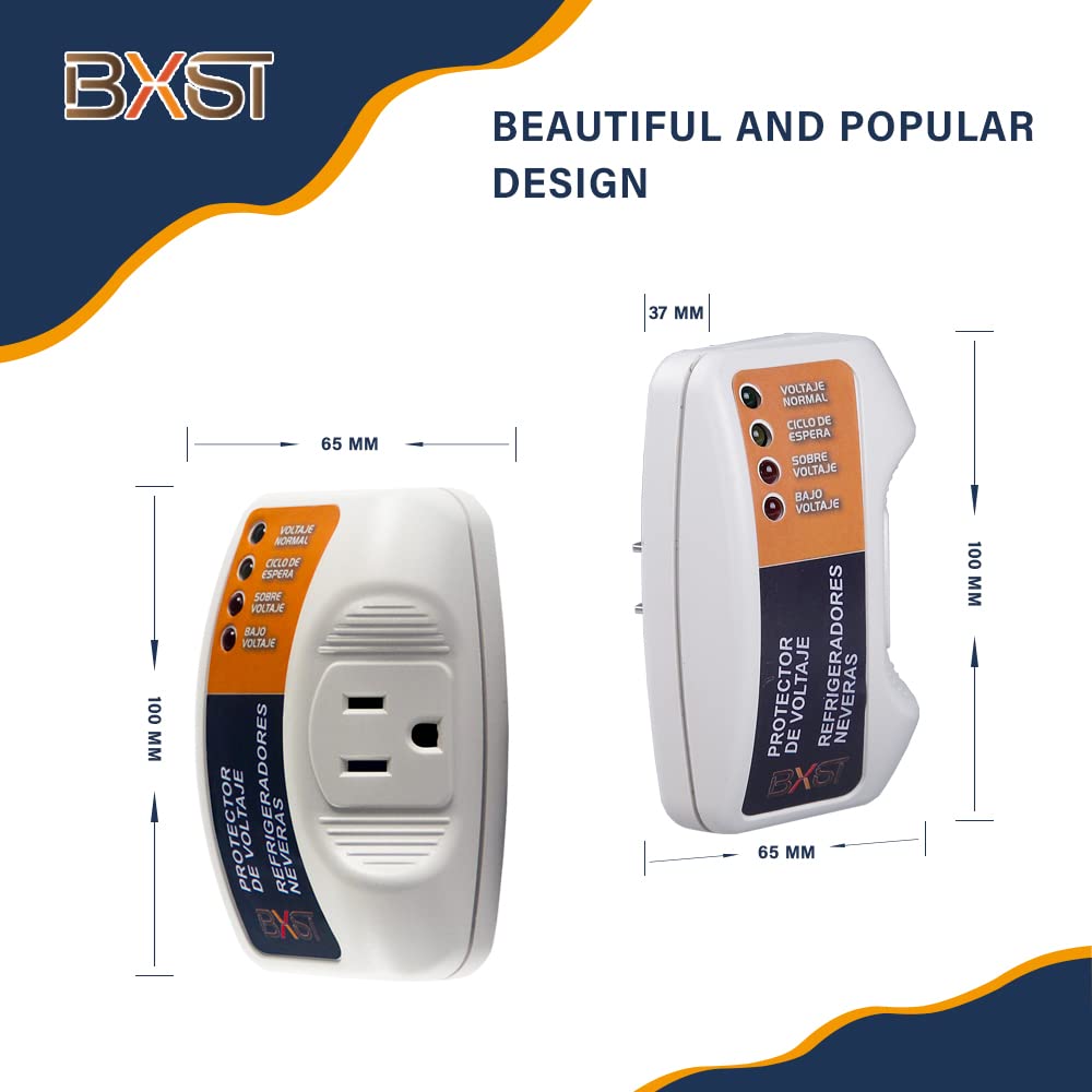 BXST 15A 1800W 140J Single Outlet Surge Protector Plug - Heavy Duty Power Strip for Refrigerator, Air Conditioner, TV & PC - 120V Home & Office Electrical Safety Device - Perfect for Kitchen, Living Room & Workspace Protection