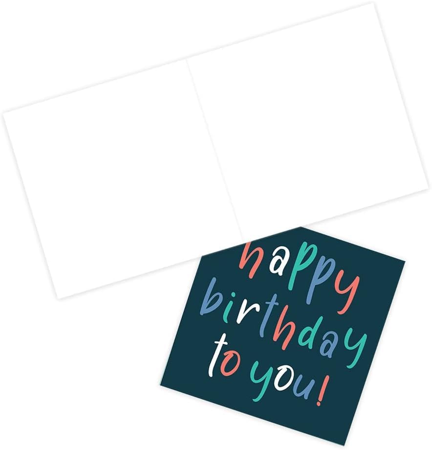Premium Navy Typography Birthday Card for Him - Unisex Greetings Card with Envelope Included | Elegant Happy Birthday Card for Men | Perfect for Office Gifts, Anniversary Celebrations & Special Occasions (3382)