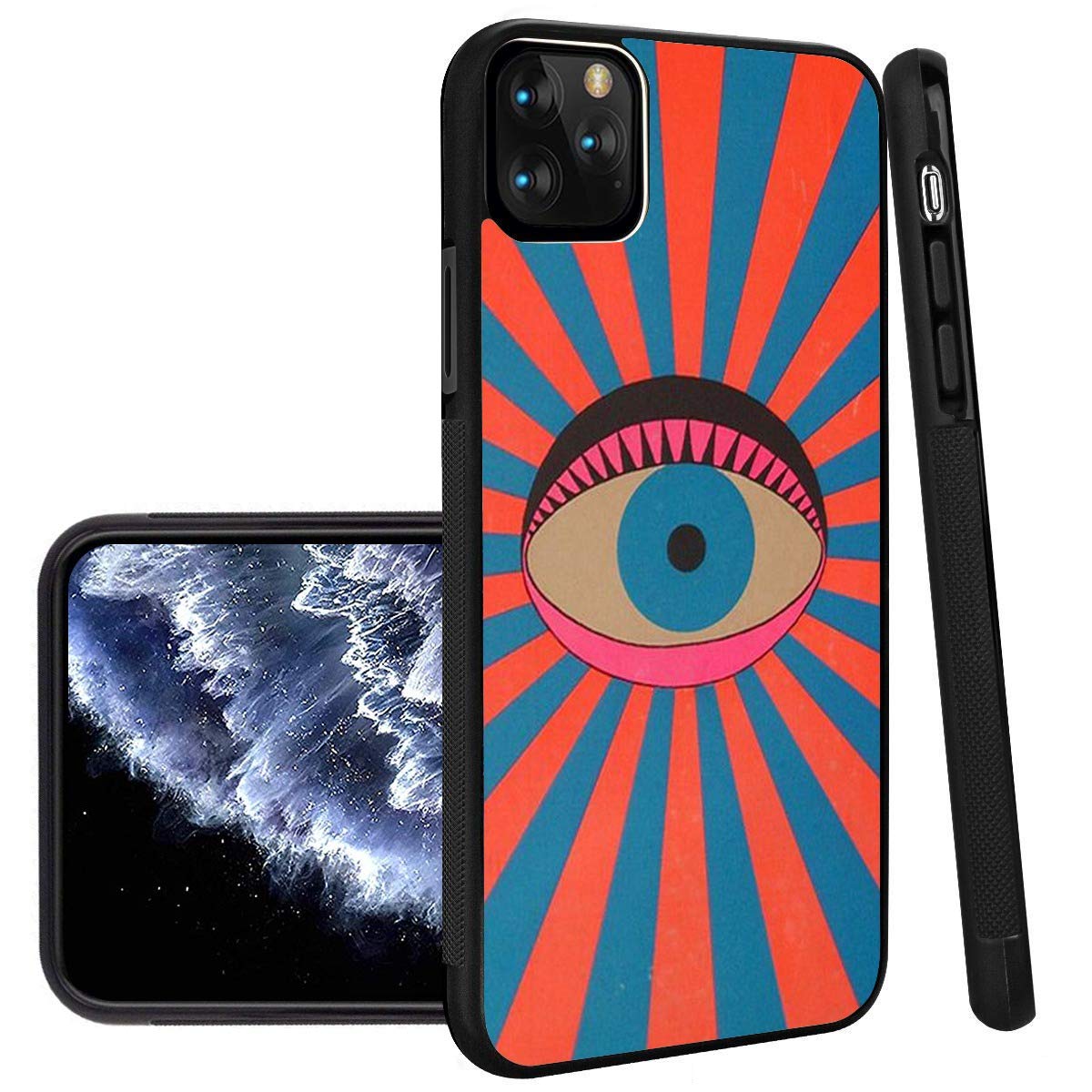 Evil Eyes iPhone 11 Pro Max Case - Black TPU Protective Cover with Shockproof & Non-Slip Design | Soft & Durable Phone Case for iPhone 11 Pro Max | Perfect for Daily Use, Travel & Outdoor Activities