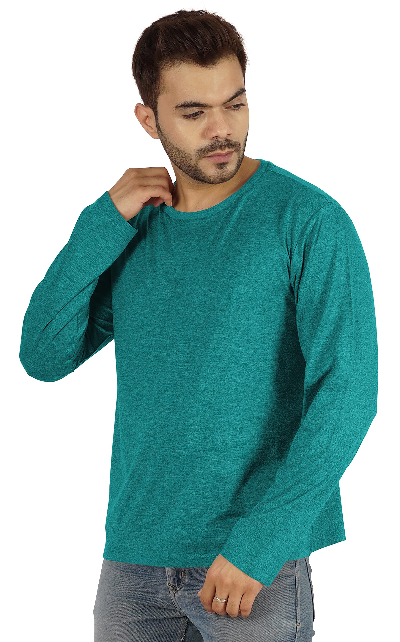 Inkmeso Men's Long Sleeve Cotton T-Shirt - Lightweight Basic Solid Color Casual Shirt for Everyday Wear, Work & Outdoor Activities