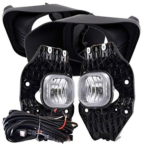 2011-2016 Ford F250 F350 F450 F550 Super Duty Halogen Fog Light Kit with Bezels, Wiring Harness, Switch & Bulbs - Complete Replacement Upgrade for Off-Road Driving & Night Visibility