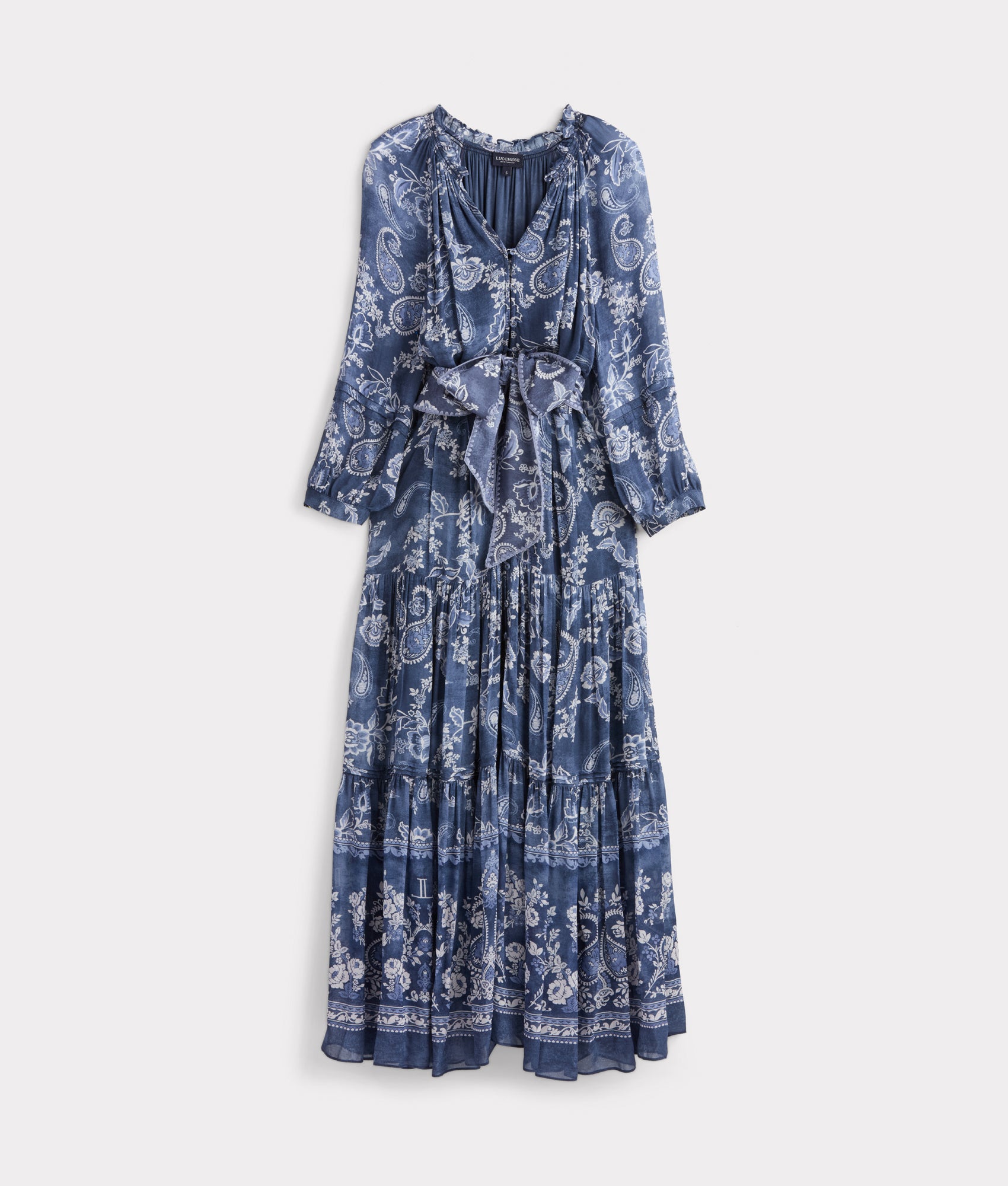 Elegant Iris Floral Print Dress in Blue Multi - Perfect for Spring Weddings, Garden Parties & Casual Outings