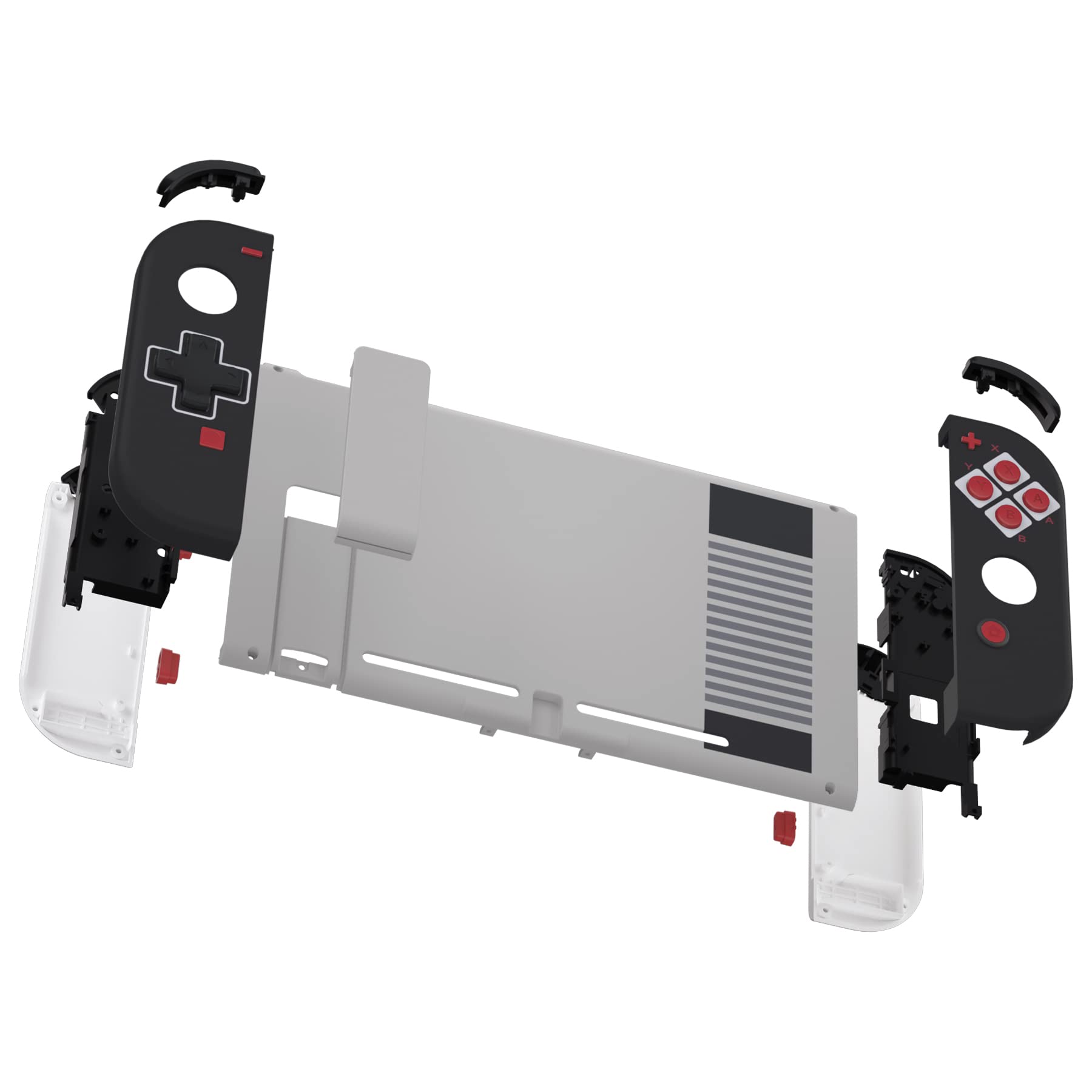 eXtremeRate Soft Touch Custom Shell & Button Set for Nintendo Switch - Dpad Version, Classic NES Style Replacement Back Plate & Joycon Housing | Perfect for Gaming Enthusiasts & Retro Console Lovers