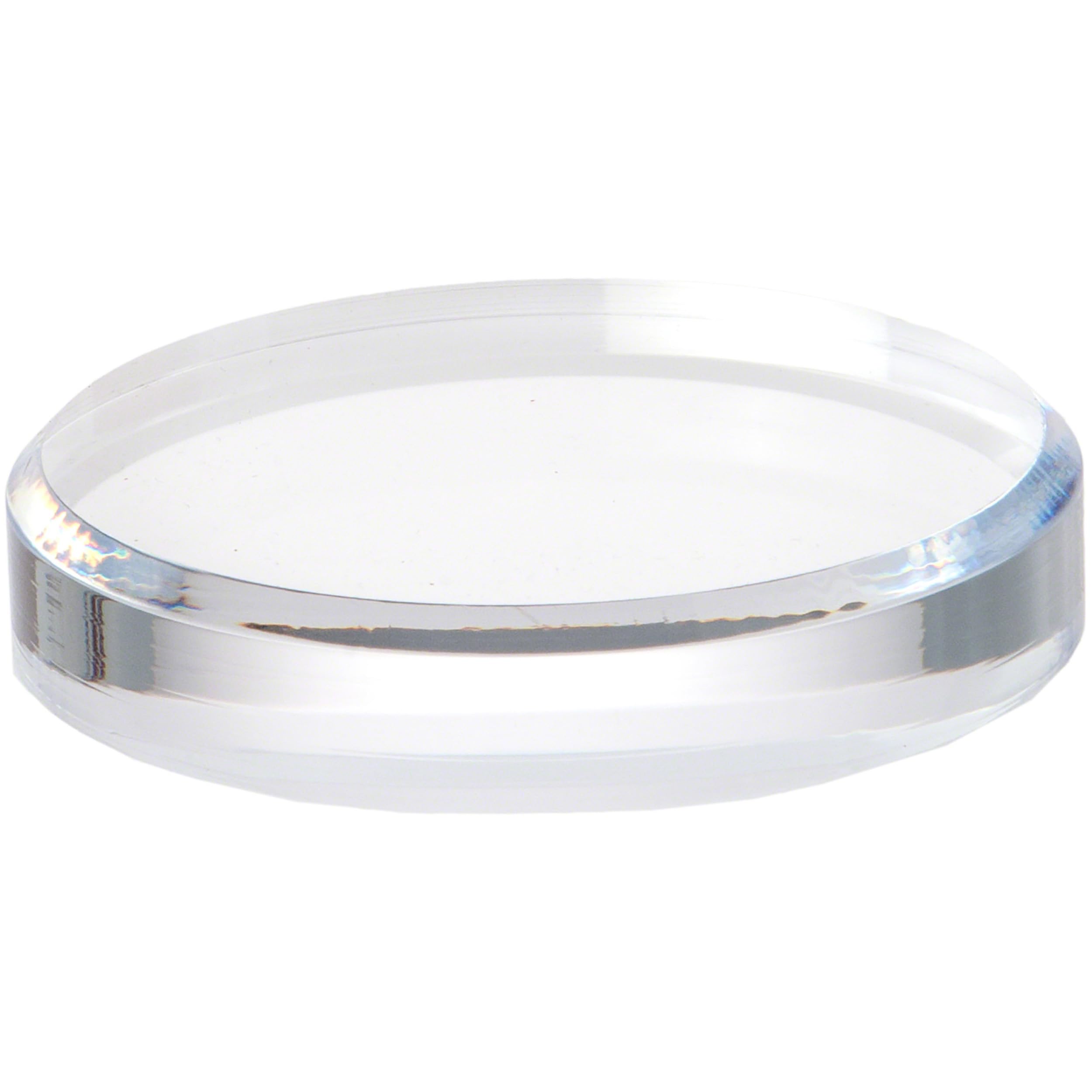 5 Inch Clear Acrylic Beveled Round Display Stand Base - 6 Pack (5