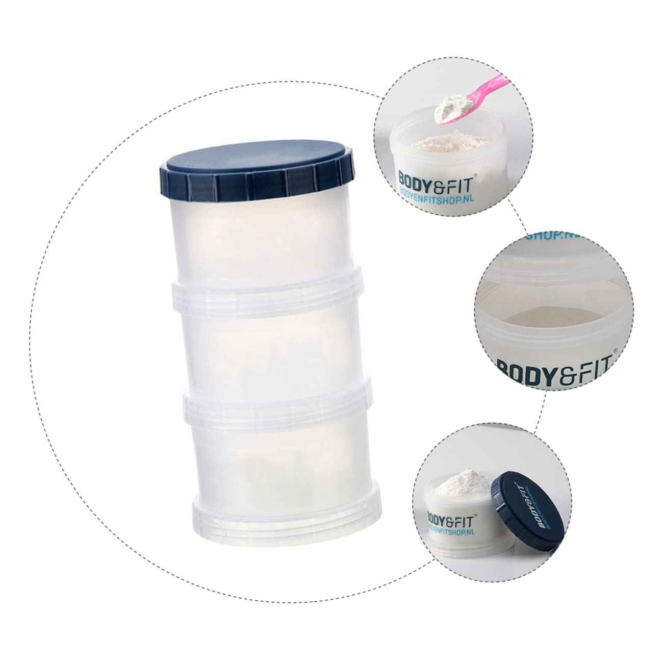 Abaodam 2-Pack Cartoon 3-Layer Baby Milk Powder Storage Container with Dispenser - 15.6x8cm White Portable Formula Holder for Travel, Home & Nursery Organization